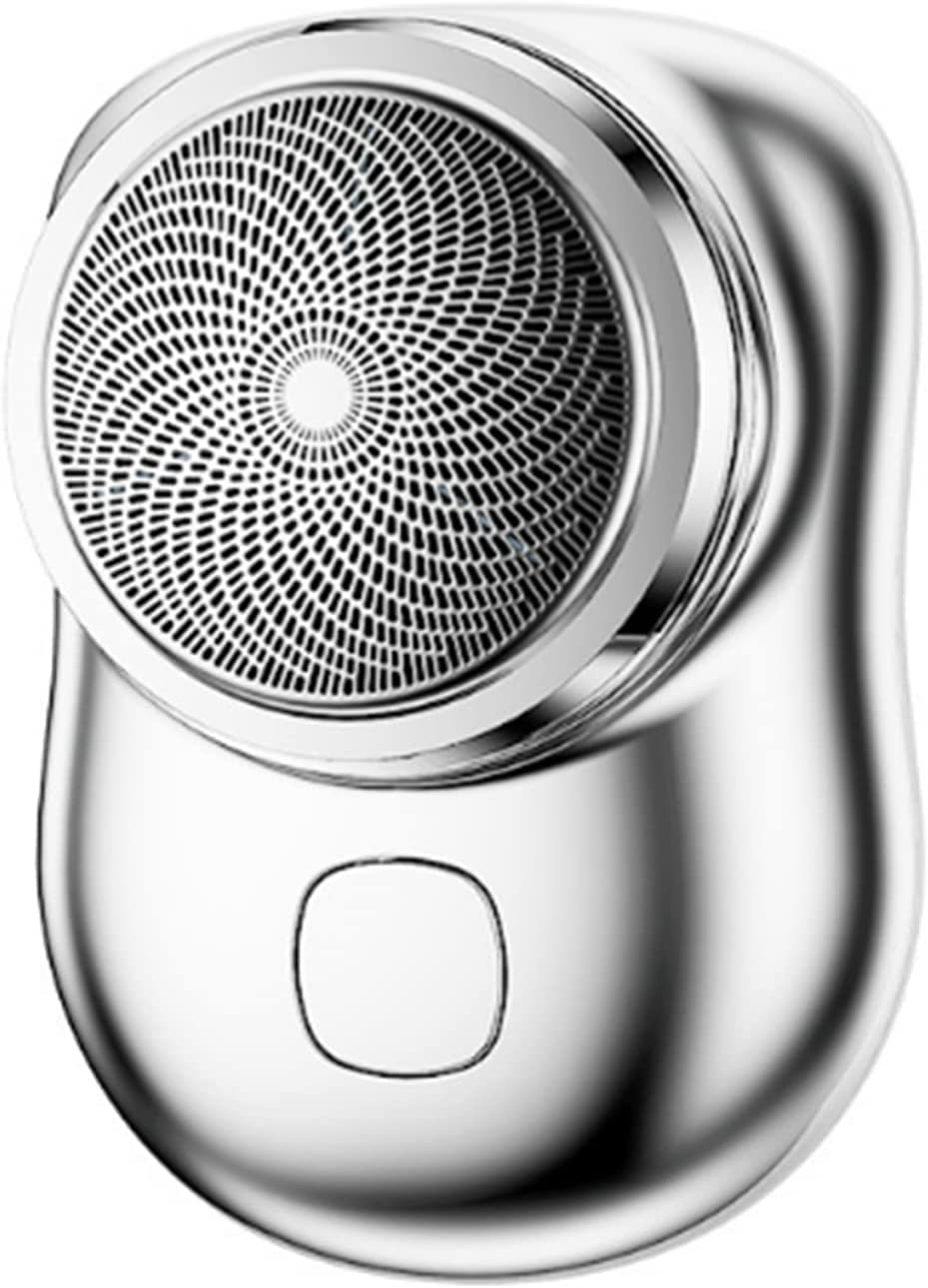 2023 Upgraded Mini-Shave Portable Electric Shaver for Men - USB Rechargeable Wet/Dry Travel Razor, Pocket-Sized Compact Design (White) | Perfect for Business Trips, Gym Bags & On-The-Go Grooming