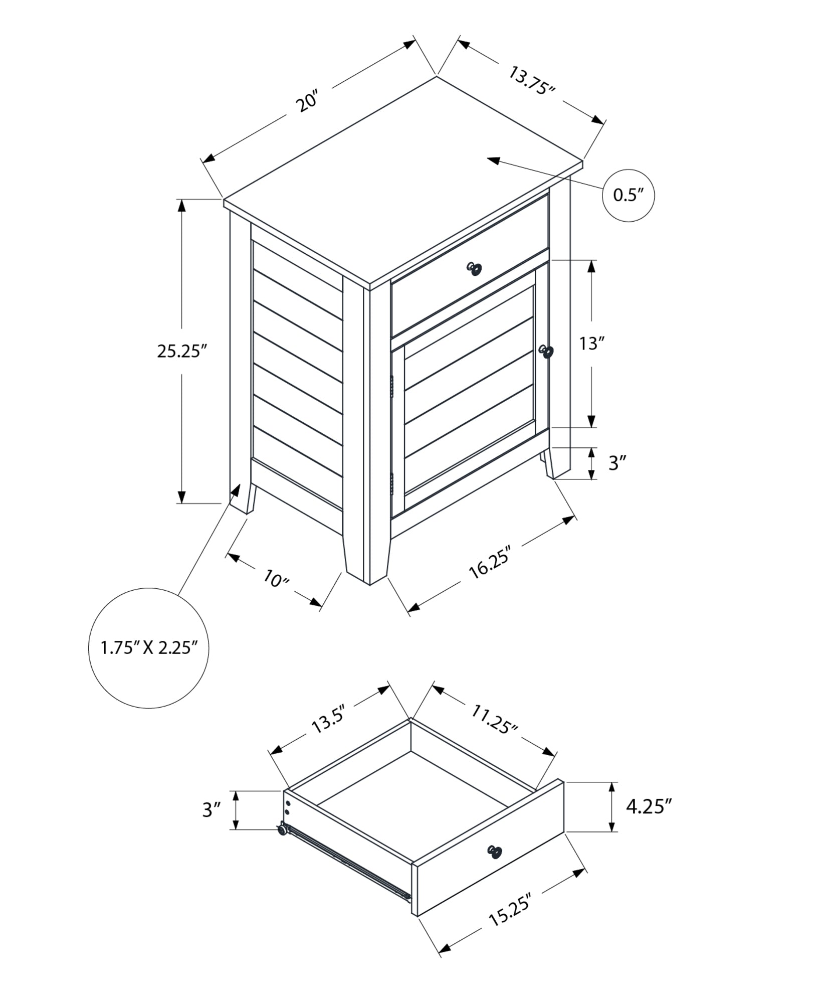 Coastal Black Accent Table - Modern Side Table for Living Room, Bedroom & Office - Small End Table with Stylish Design for Home Decor