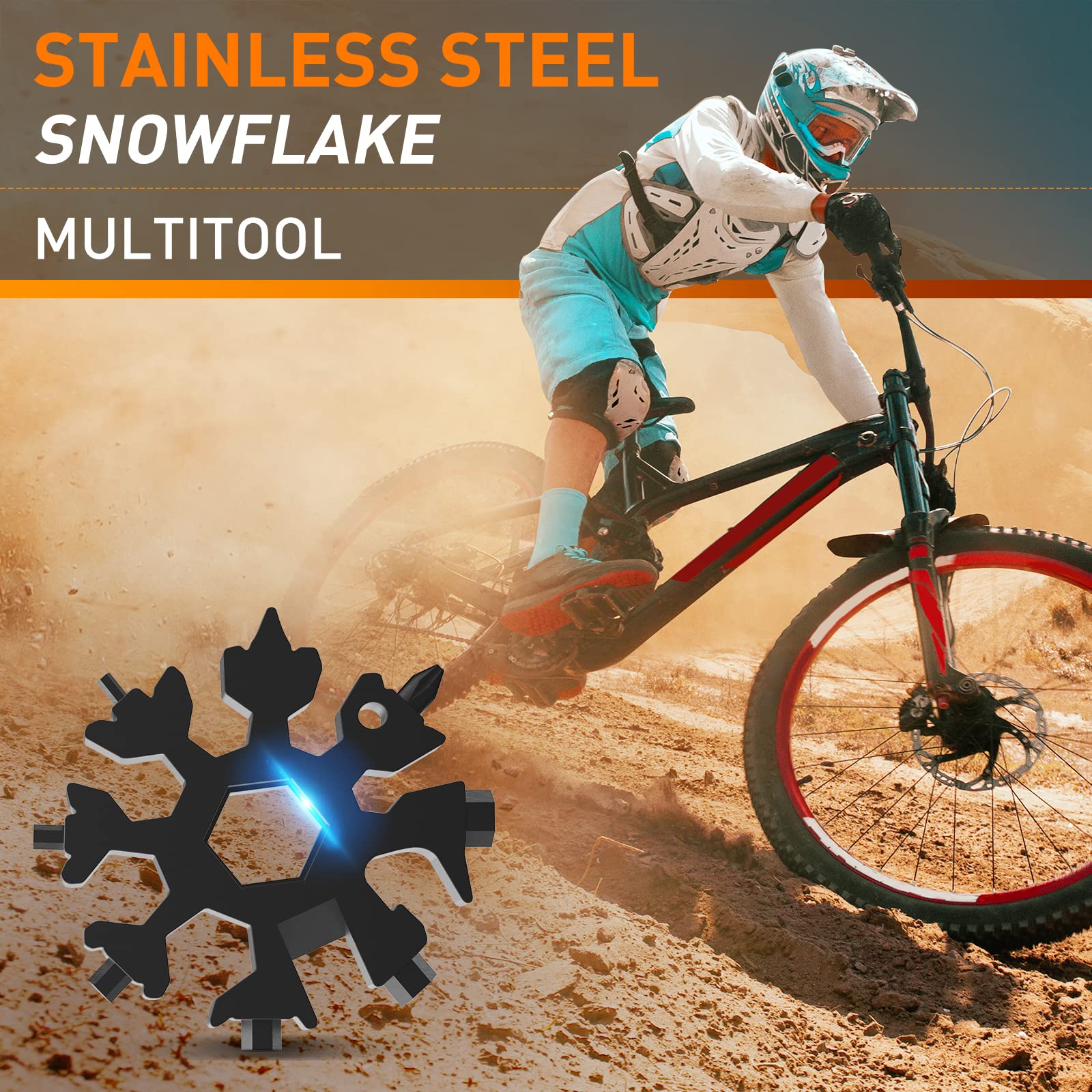 18-in-1 Snowflake Multitool for Men - Premium Stainless Steel Survival Tool Kit - Perfect Christmas Gift for Dad, Husband & Men Who Have Everything - Great for Camping, Hiking, Emergency & Everyday Carry (EDC)
