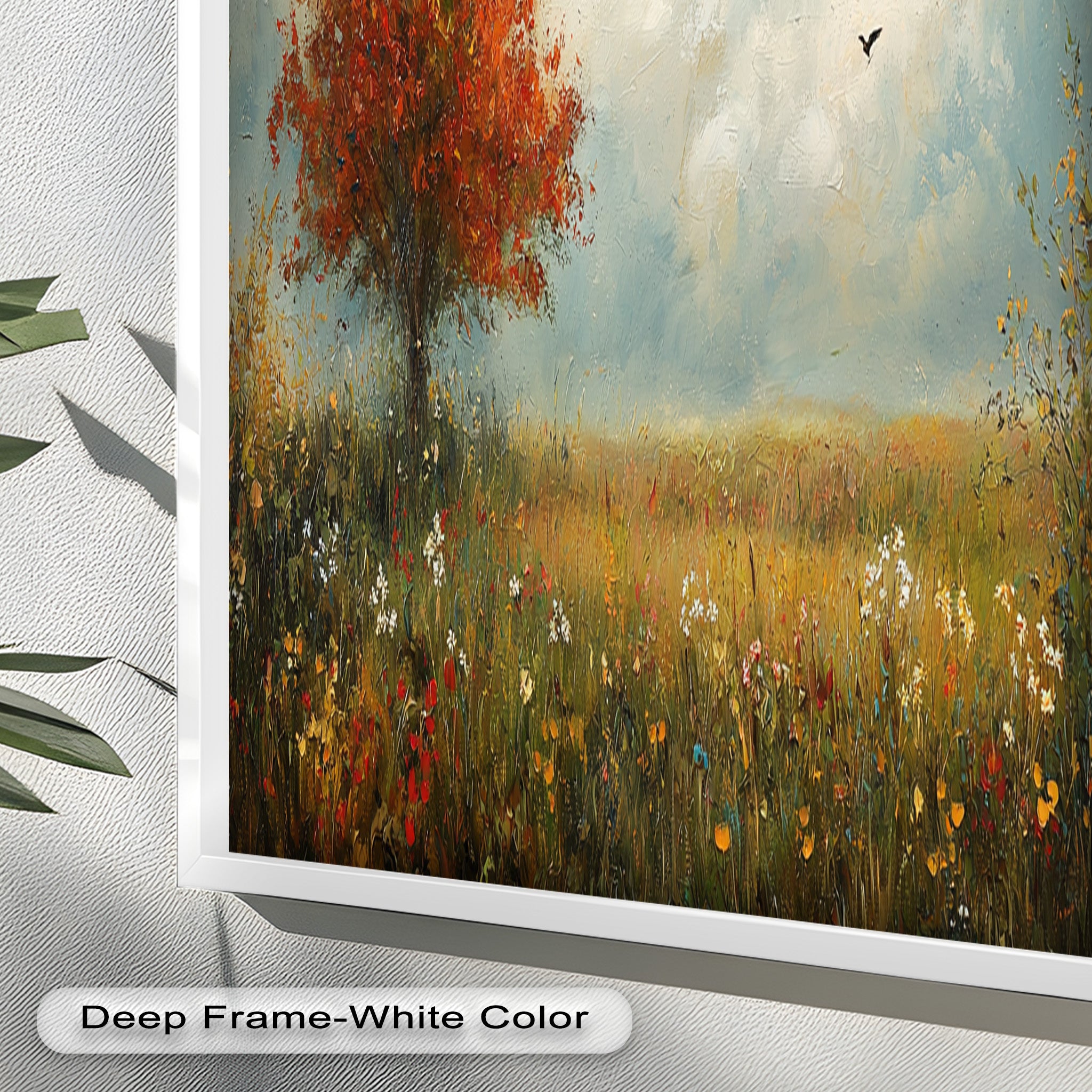 Autumn Serenity Tree Landscape Oil Painting - Handmade Canvas Art for Living Room, Bedroom & Office Wall Decor