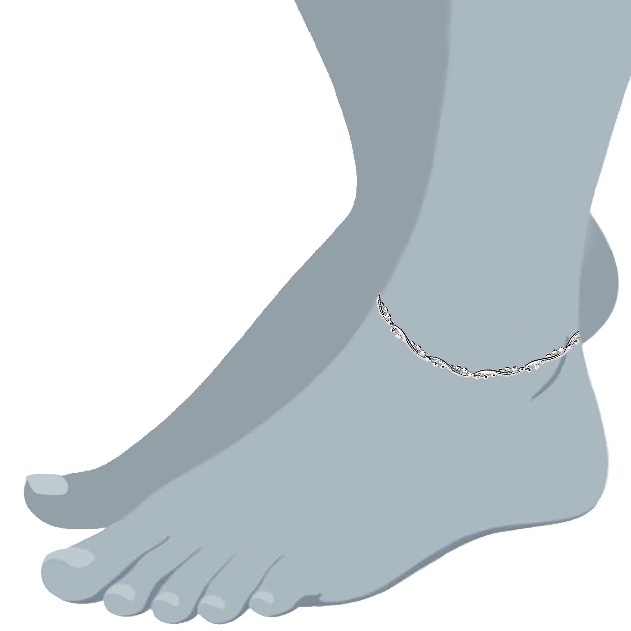 Sterling Silver Braided Bead & Snake Chain Anklet - Elegant Foot Jewelry for Women, Perfect for Beach, Parties & Everyday Wear