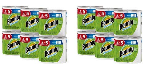 Bounty Quick-Size Paper Towels | 12 Family Rolls | Ultra Absorbent & Strong | White Paper Towels (2-Pack) | Perfect for Kitchen Cleaning, Spills & Household Use