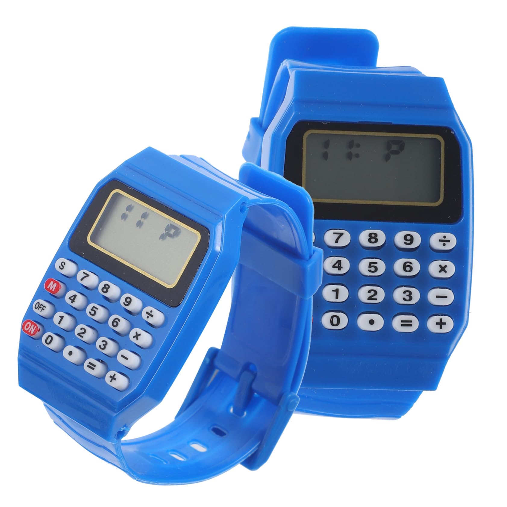 Veemoon 2-Pack Digital Calculator Watch for Men - Financial & Geometric Operation Wristwatch with LCD Screen - Perfect for Office, School, and Everyday Math Calculations