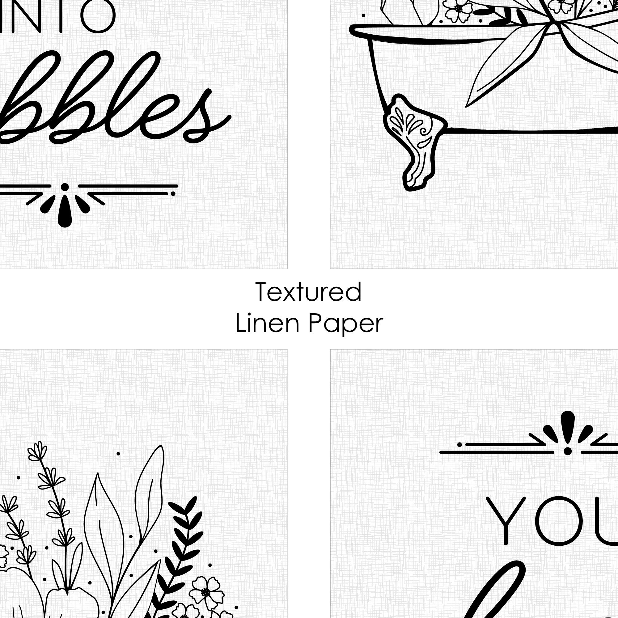 Big Dot of Happiness Turn Your Troubles Into Bubbles - Set of 4 Unframed 8x10 Inch Black & White Bathroom Wall Art Prints - Perfect for Spa Decor, Relaxation Spaces & Home Interior Design