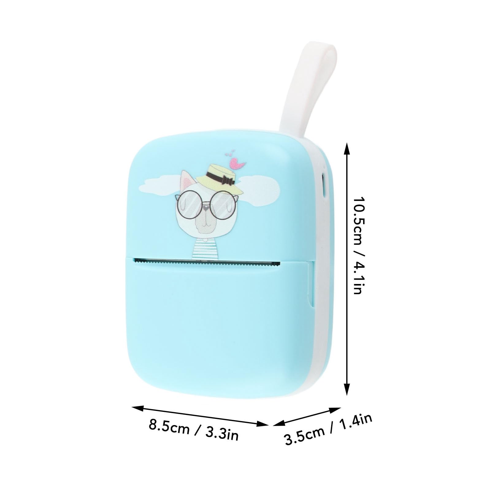 Inkless Portable Thermal Printer - Pocket Photo Printer for Travel, Diary & Scrapbooking (Blue) | Wireless Mini Printer for Instant Photos & Memories