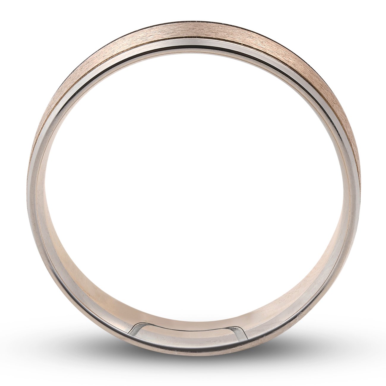 14K White & Yellow Gold Two-Tone Men's Wedding Band Ring - 6mm Wide Satin Finish for Engagement, Anniversary & Special Occasions