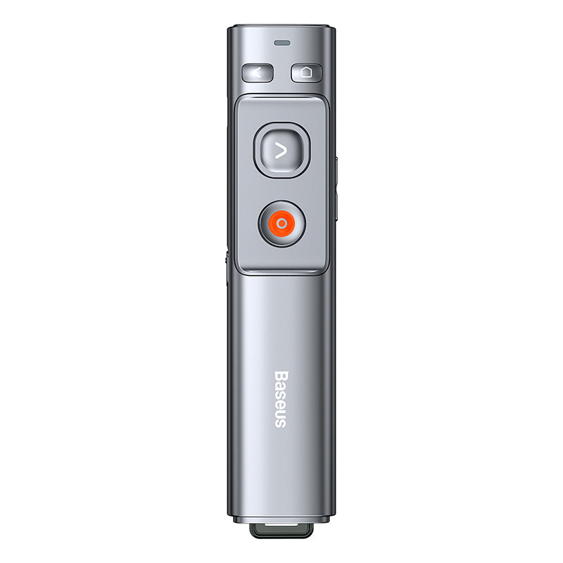 Baseus Wireless Presenter with Red Laser Pointer & Orange Dot - Rechargeable Battery for PowerPoint Presentations, Remote Teaching & Business Meetings