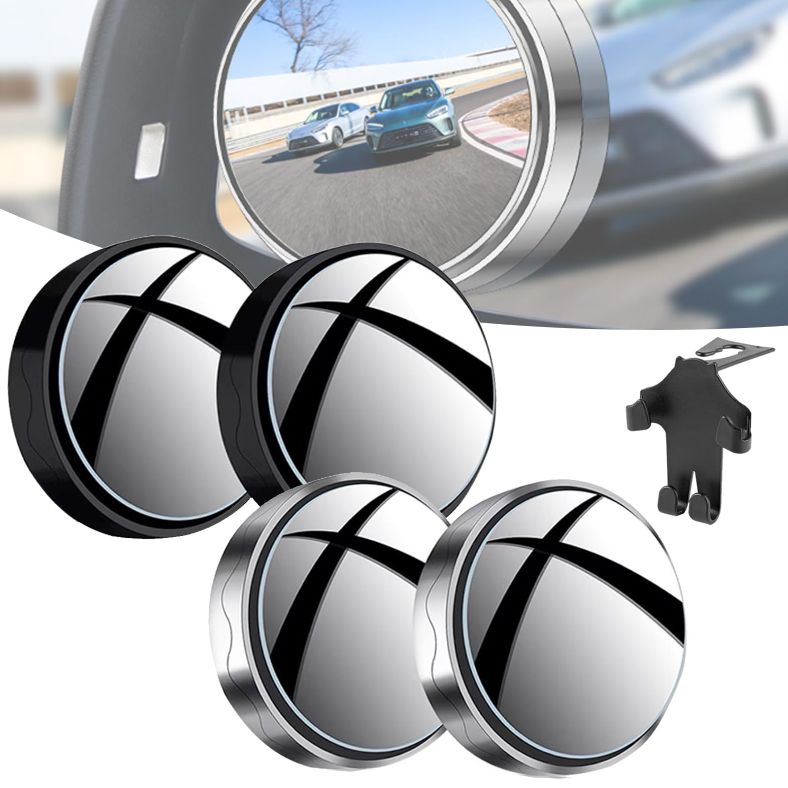 360° Adjustable Suction Cup Car Blind Spot Mirror - 2