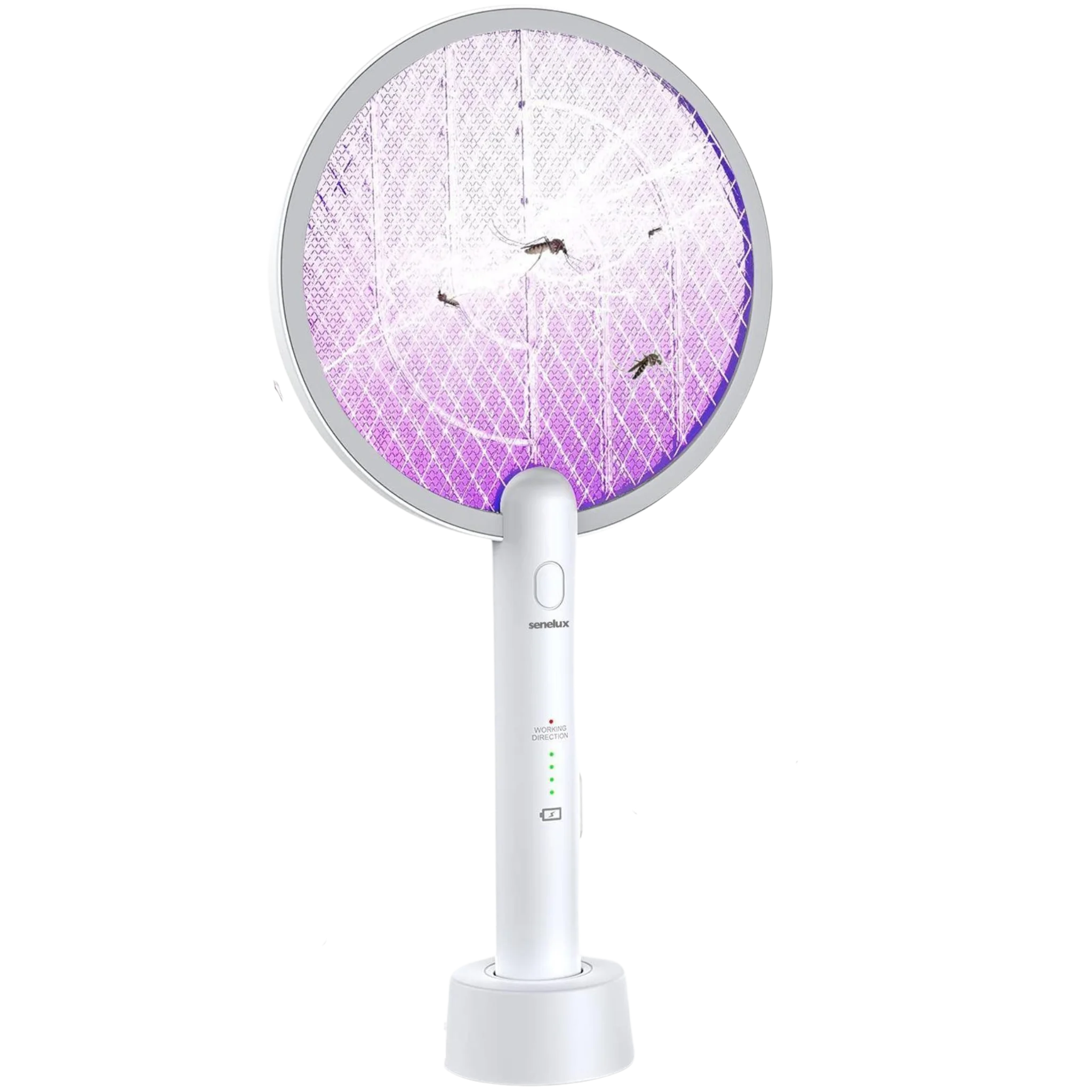 Senelux Electric Fly Swatter & Bug Zapper - USB Rechargeable 2-in-1 Mosquito Killer Racket for Indoor/Outdoor Pest Control - Perfect for Home, Camping, and Patio Use