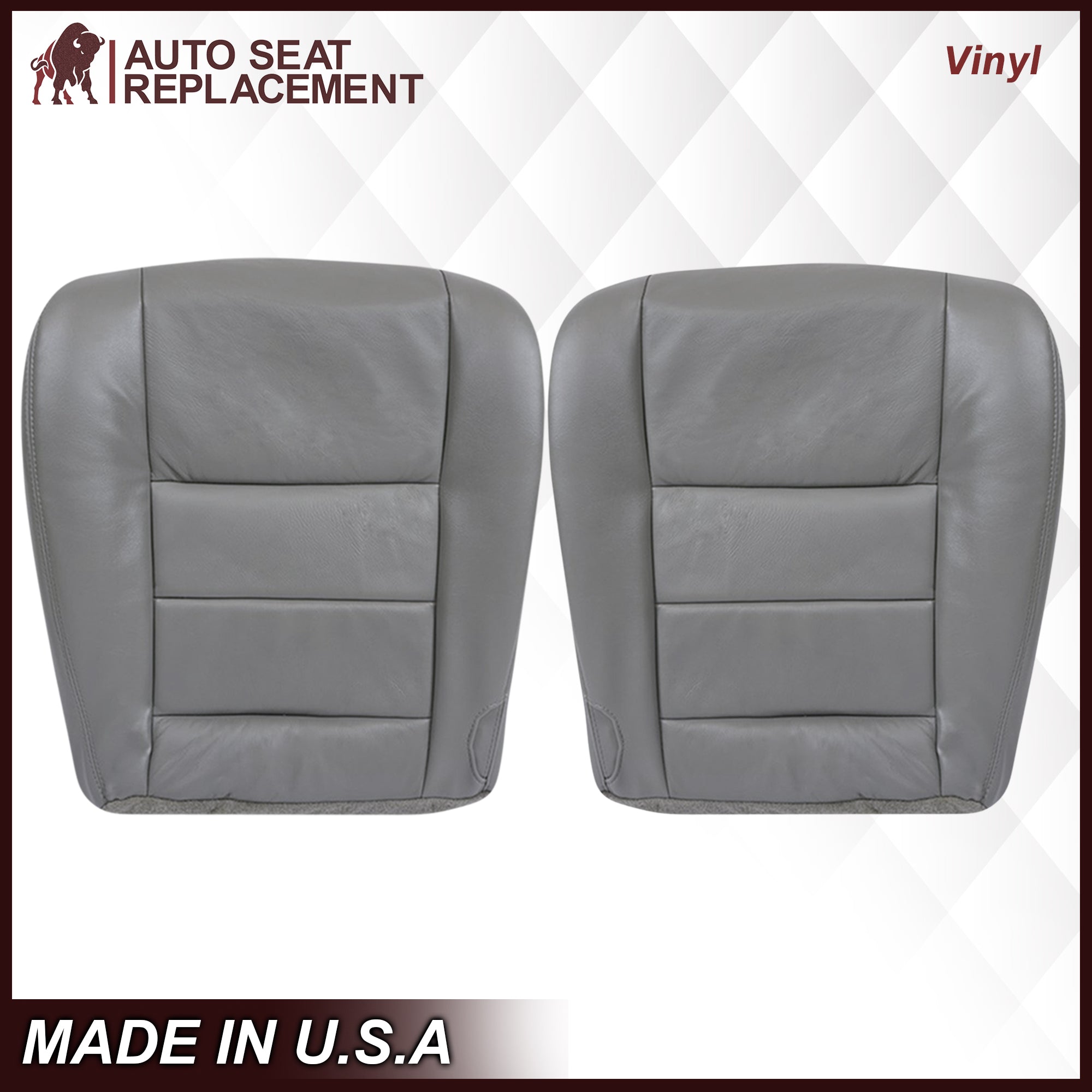 2003-2007 Ford F250 F350 F450 F550 Lariat Seat Covers - Premium Leather or Vinyl Replacement Covers in Flint Gray - Perfect for Truck Upgrades & Off-Road Protection