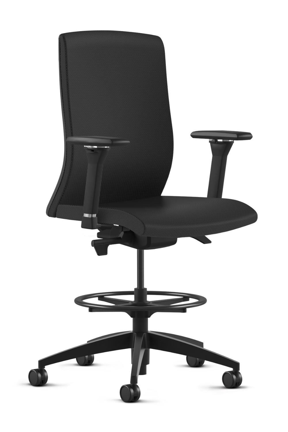 Ergonomic Fabric Stool with Foot Ring - 8