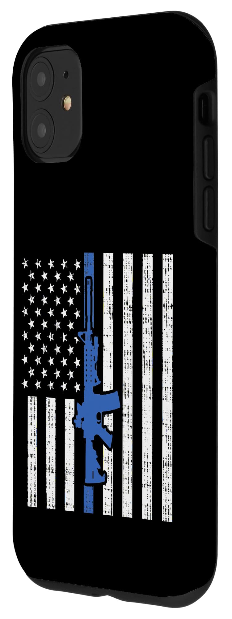 iPhone 11 Case - Thin Blue Line American Flag Design - Durable Police & Military Style Protective Cover for Law Enforcement - Perfect for Everyday Use, Duty & Patriotic Display