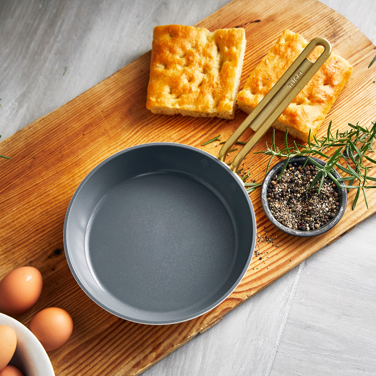 Stanley Tucci™ Ceramic Nonstick 8-Inch Fry Pan - Carrara White | Healthy Cooking, Omelets & Eggs | Non-Toxic & PFOA-Free Cookware for Home Kitchen