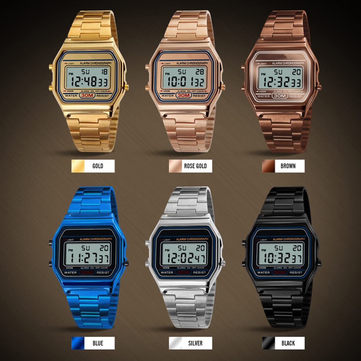 Nicoone Luxury Business Wrist Watch - 30M Waterproof Stainless Steel Sports Watch with Digital Clock & LED Back Light - Perfect for Office, Gym, and Outdoor Activities