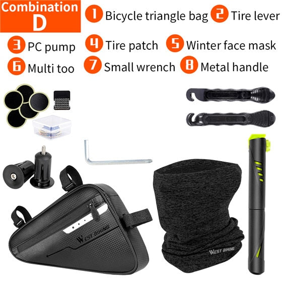 Professional Bike Repair Tool Kit with Portable Air Pump & Storage Bag - Essential Cycling Equipment for Outdoor Adventures & Home Maintenance