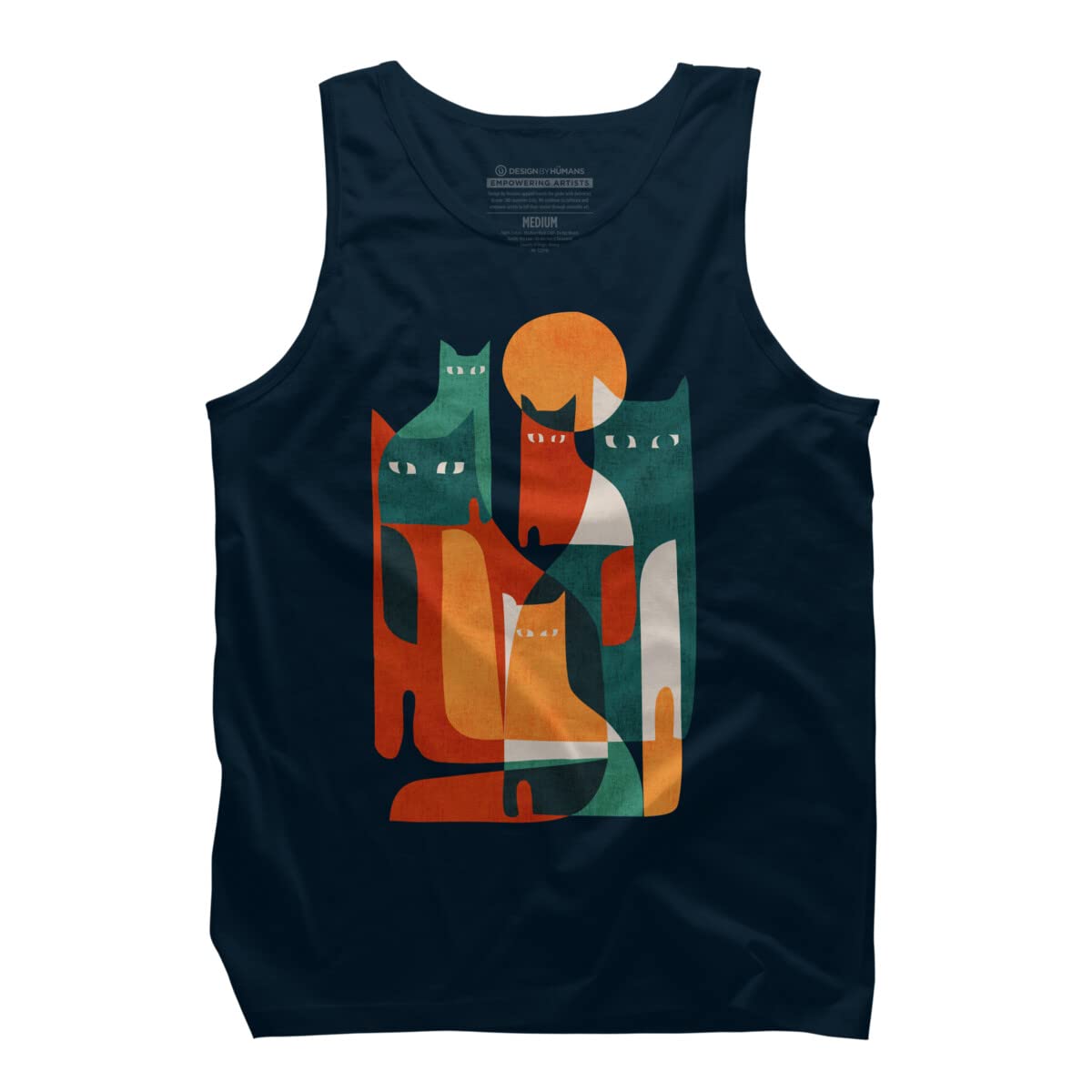 Men's Cat Graphic Tank Top - Casual Summer Wear