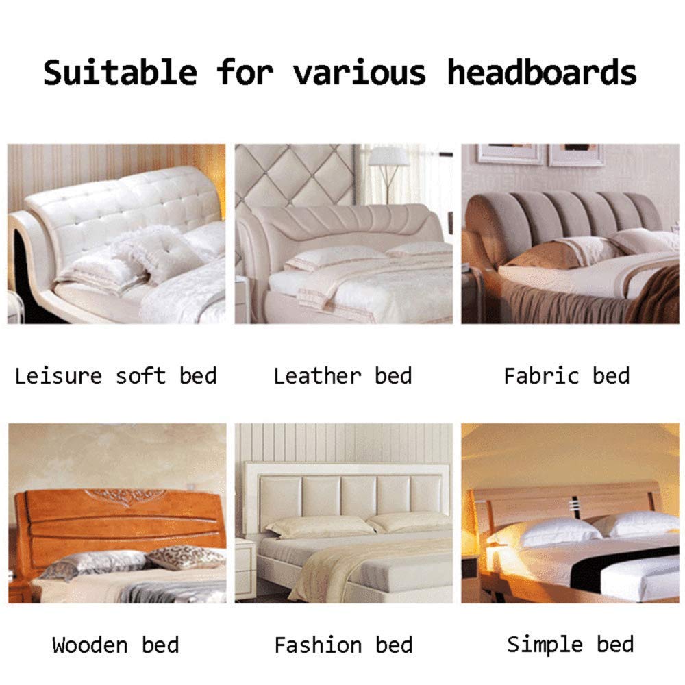 EFELIM Stretch Bed Headboard Slipcover for Queen, Full, Cal King Size Beds - Curved Upholstered Headboard Cover with Dustproof Protection (Deep Coffee, Fits 110-140cm/43-55in) - Perfect for Bedroom Makeover, Home Decor & Dust Protection