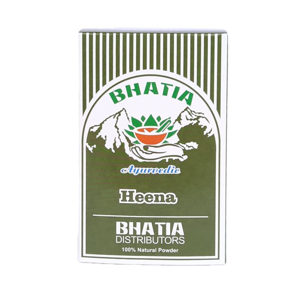 Bhatia Distributor 100% Natural Henna Powder for Hair & Skin - 100g (Pack of 2) | Safe & Organic Mehndi for Tattoos, Hair Dye, and Body Art | Narayani Pharmacy