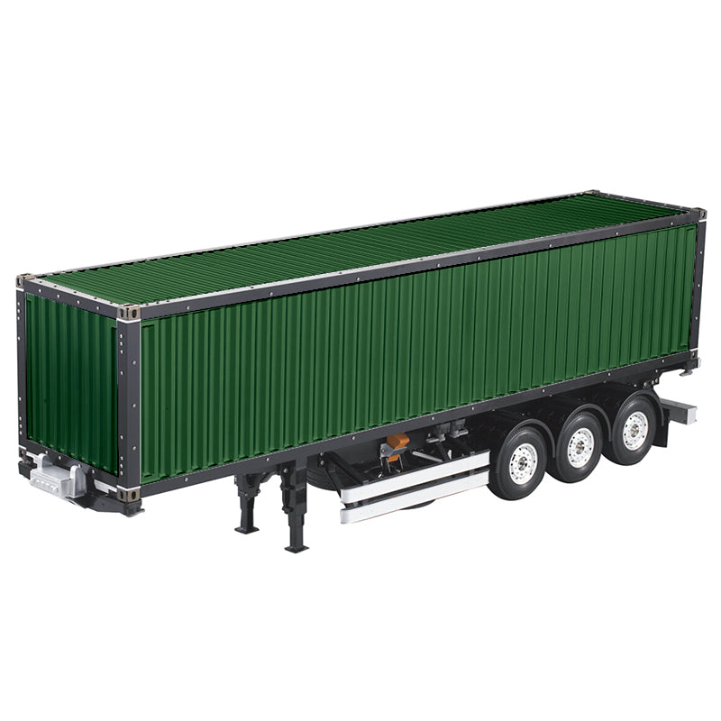1/14 Scale 3-Axle Metal Chassis 40ft Container Semi Trailer - Painted RC Model for TAMIYA Tractor Truck & DIY RC Cars - Perfect for RC Hobbyists, Collectors and Model Truck Enthusiasts