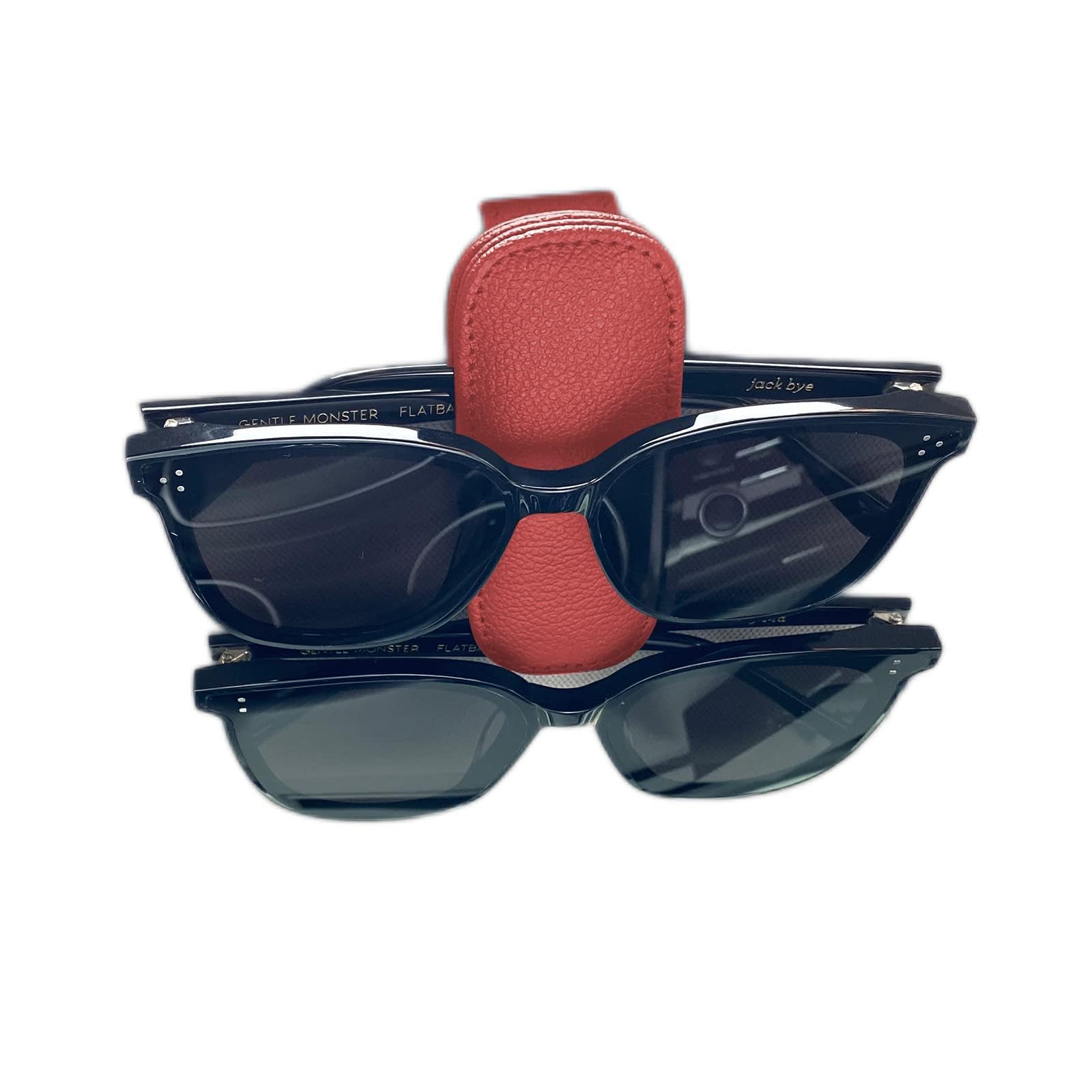 Magnetic Leather Sunglass Holder for Car Visor - Square Eyeglass Hanger Clip for Car Accessories | Perfect for Driving, Road Trips & Outdoor Activities