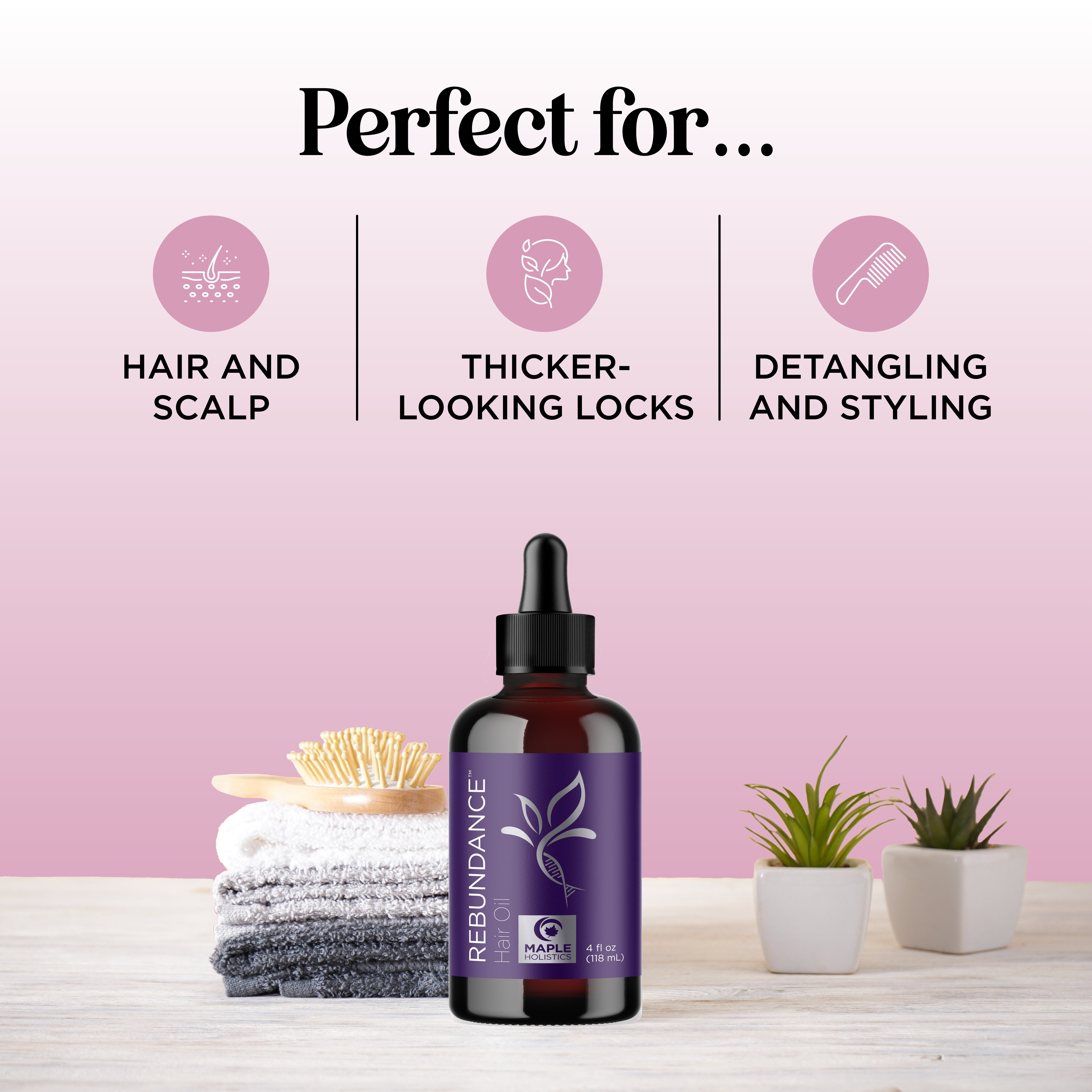 REBUNDANCE™ Women's Hair Growth Oil - Natural Nourishing Treatment for Thicker, Stronger Hair - Perfect for Daily Use & Styling