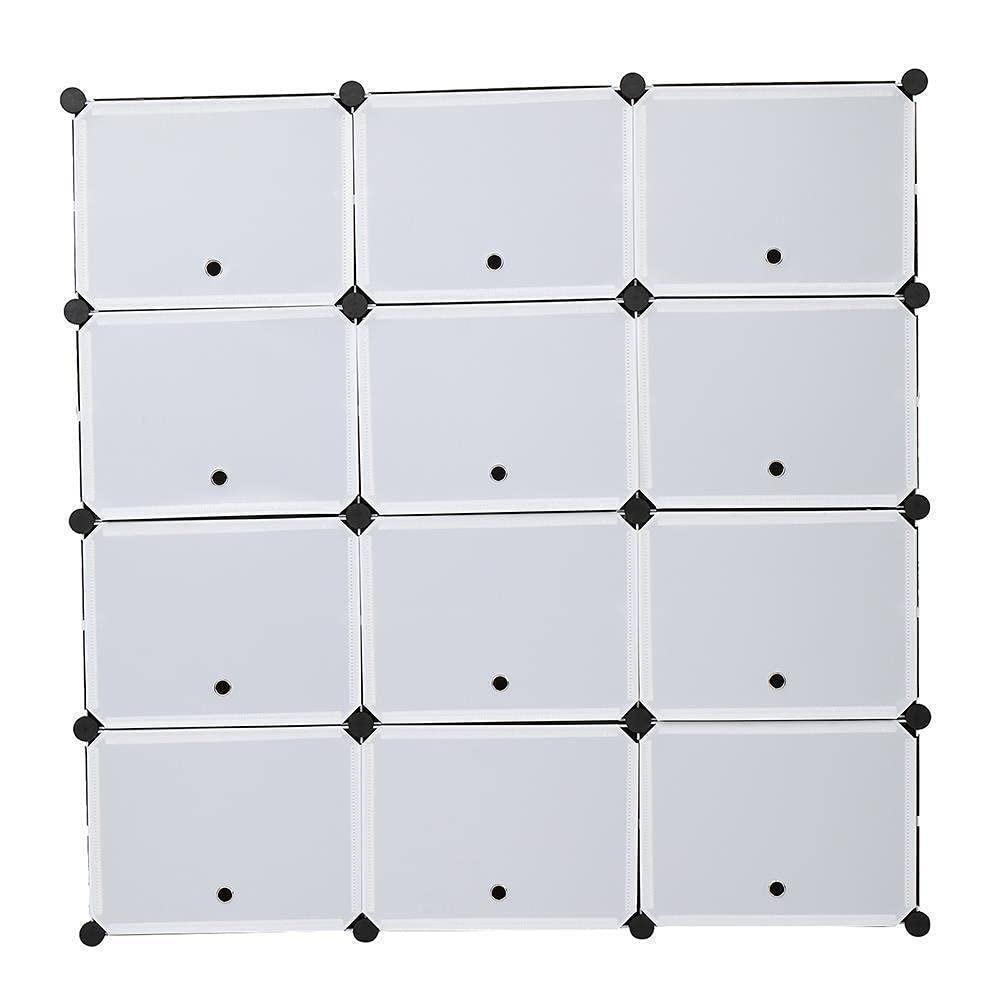 Stackable Cube Storage Organizer - 21-Cube Modular Closet Cabinet with Doors & Drawers for Shoes, Clothes & Home Organization | DIY Plastic Storage Rack for Bedroom, Closet & Office Organization