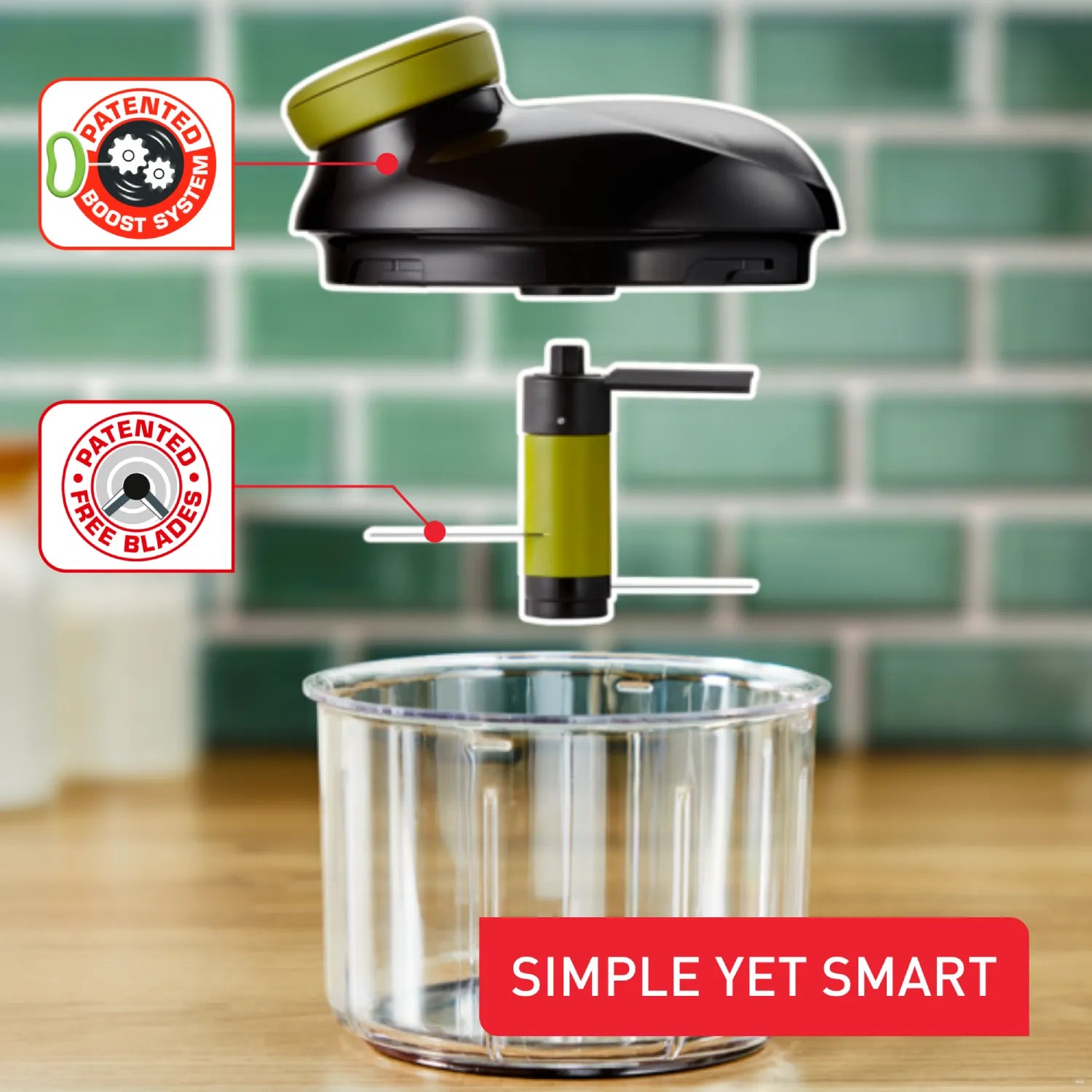 Tefal 5 Second Chopper 900ml Maxi Food Processor - Quick & Easy Vegetable Cutter, Onion Dicer, Herb Chopper - Perfect for Meal Prep, Salads, Soups & Cooking - K1321044