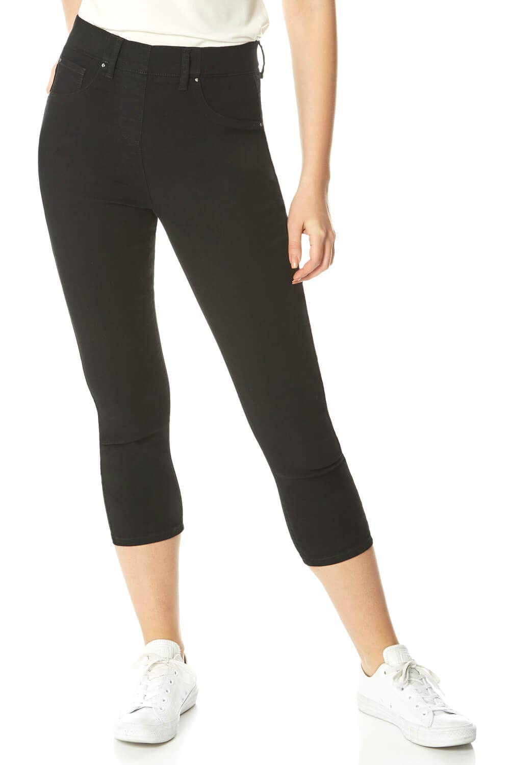 Roman Originals Women's Cropped Denim Jeggings - 74% Cotton Stretch Comfort Fit for Casual Wear & Everyday Outfits | Perfect for Spring, Summer and Layering