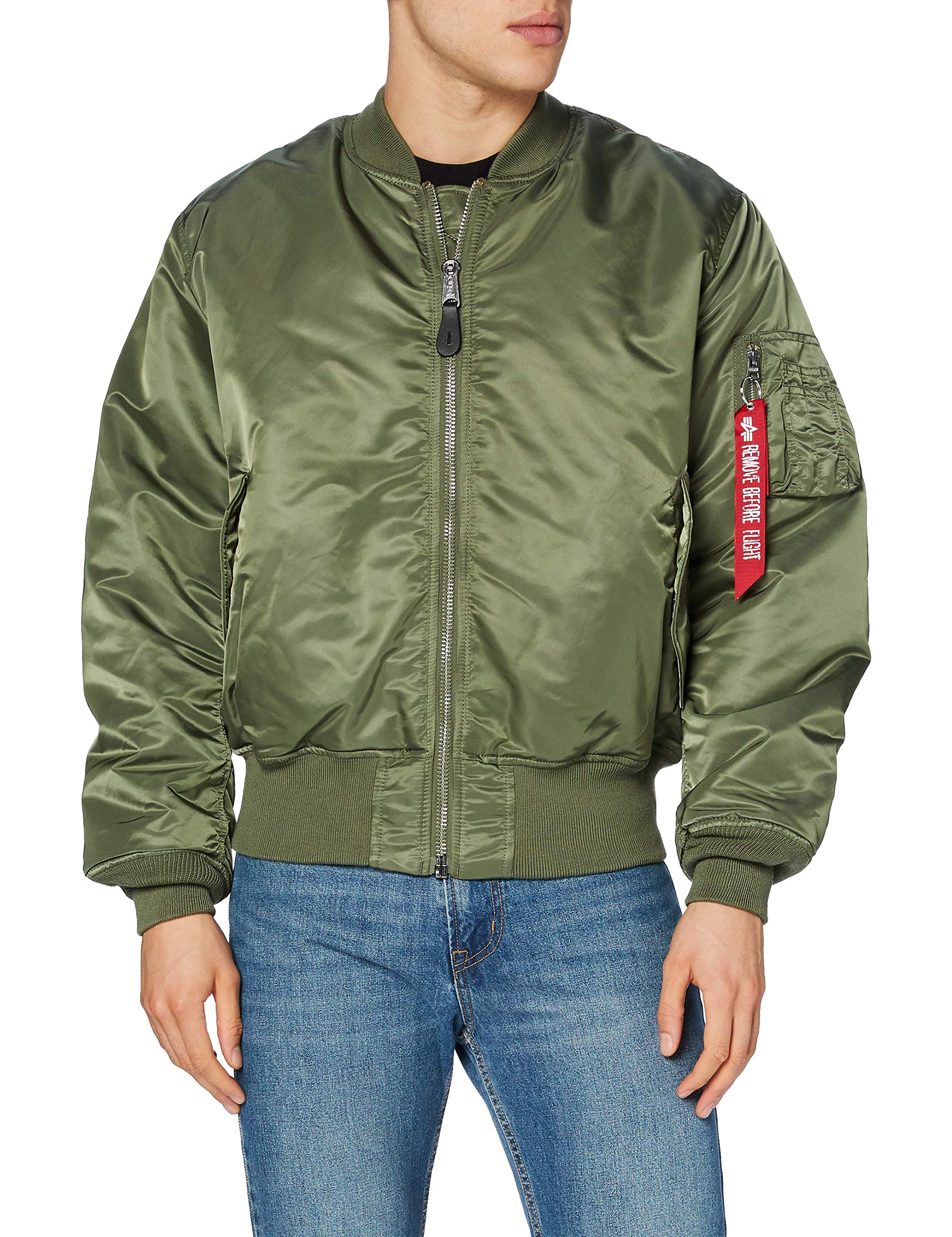 Alpha Industries MA-1 Bomber Jacket - Sage Green, Size XS - Stylish Military Aviator Outerwear for Men & Women | Perfect for Casual Wear, Street Fashion & Cold Weather Protection