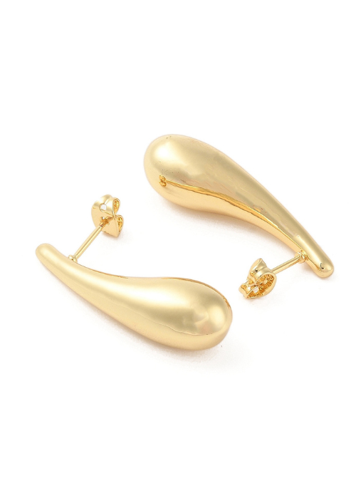 Chunky Gold Long Teardrop Earrings for Women - Elegant Dangle Drop Earrings for Party, Wedding & Evening Wear