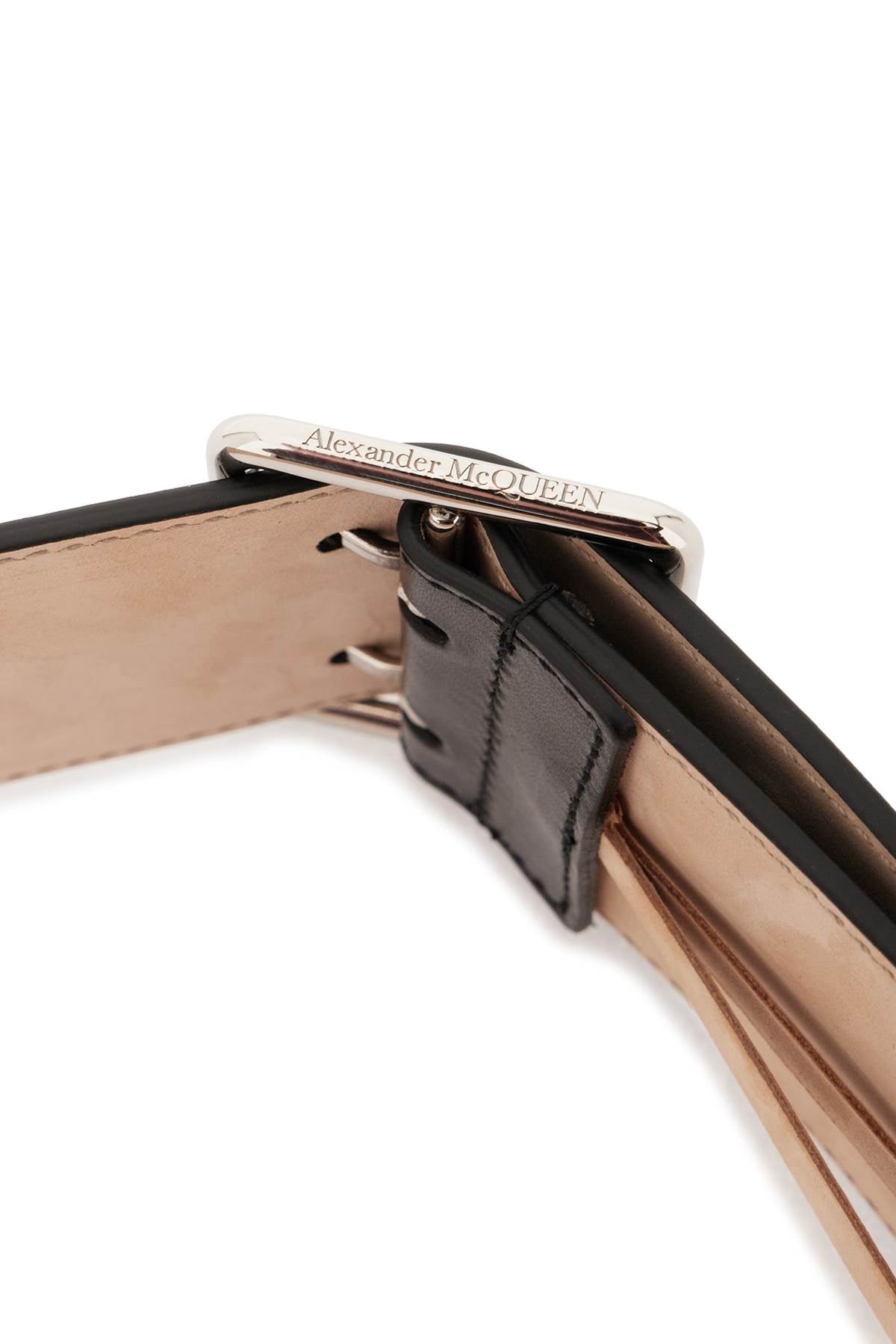 Alexander McQueen Genuine Leather Military Belt for Men & Women - Stylish & Durable Fashion Accessory for Casual, Office & Evening Wear