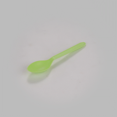 Eco-Friendly Green CPLA Plastic Dessert Spoons - Heat Resistant, Compostable, 100-Pack | Perfect for Parties, Picnics & Eco-Conscious Dining