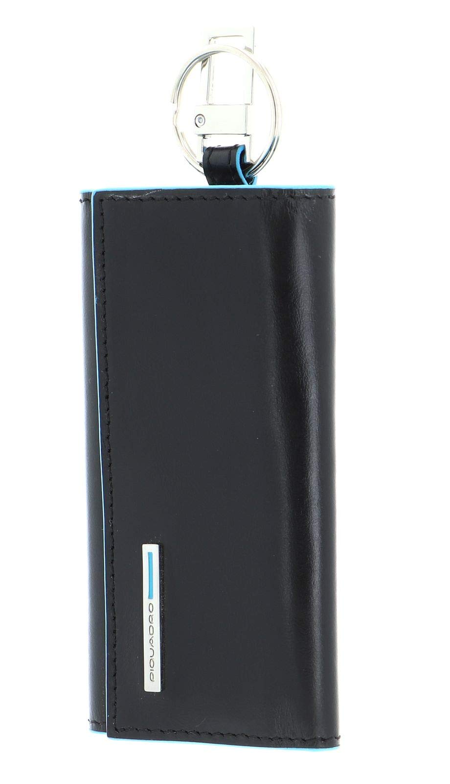 Piquadro Genuine Leather Key Holder - Black, One Size - Premium Key Organizer for Home, Office & Travel