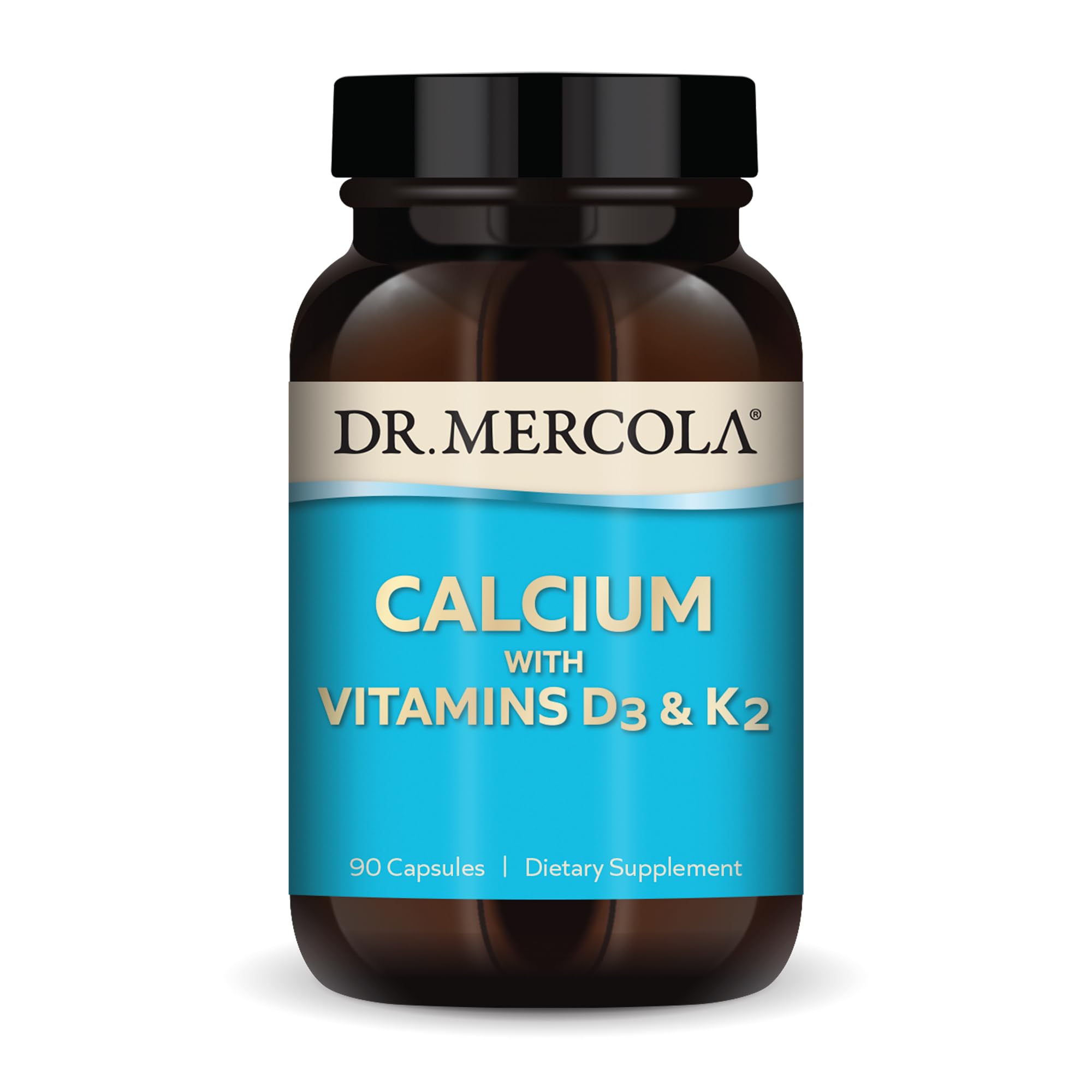 Dr. Mercola Calcium Supplement with Vitamins D3 & K2 - 90 Capsules (90 Servings) | Non-GMO Bone & Heart Health Support | Dietary Supplement for Strong Bones & Cardiovascular Wellness | Ideal for Adults & Seniors for Daily Bone Care