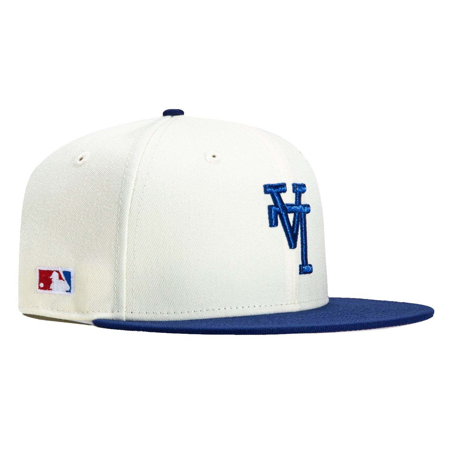 New Era 59Fifty Los Angeles Dodgers Upside Down Snapback Hat - White & Royal Blue Baseball Cap for Men & Women | Game Day, Streetwear, Sports Fan Fashion Accessory