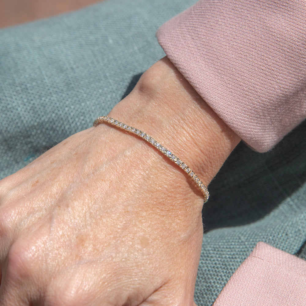 1 Carat Lab Grown Diamond Tennis Bracelet in 9K Yellow Gold - Elegant Jewelry for Women, Perfect for Weddings, Anniversaries & Special Occasions