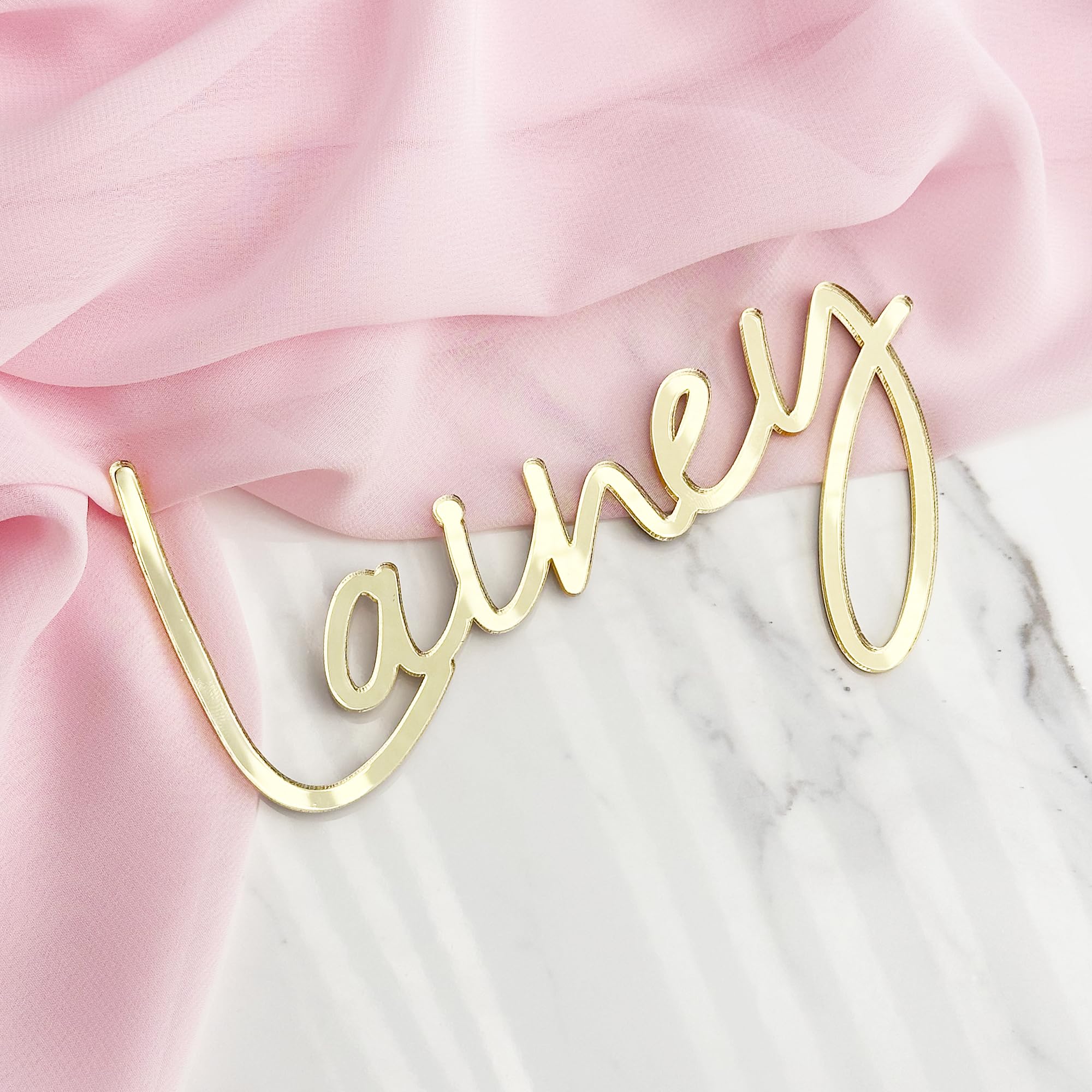 Custom Acrylic Cake Name Sign - Personalized Cake Topper Plaque for Birthday, Baby Shower & Wedding Cakes - Elegant Cake Letters & Decoration for Special Occasions