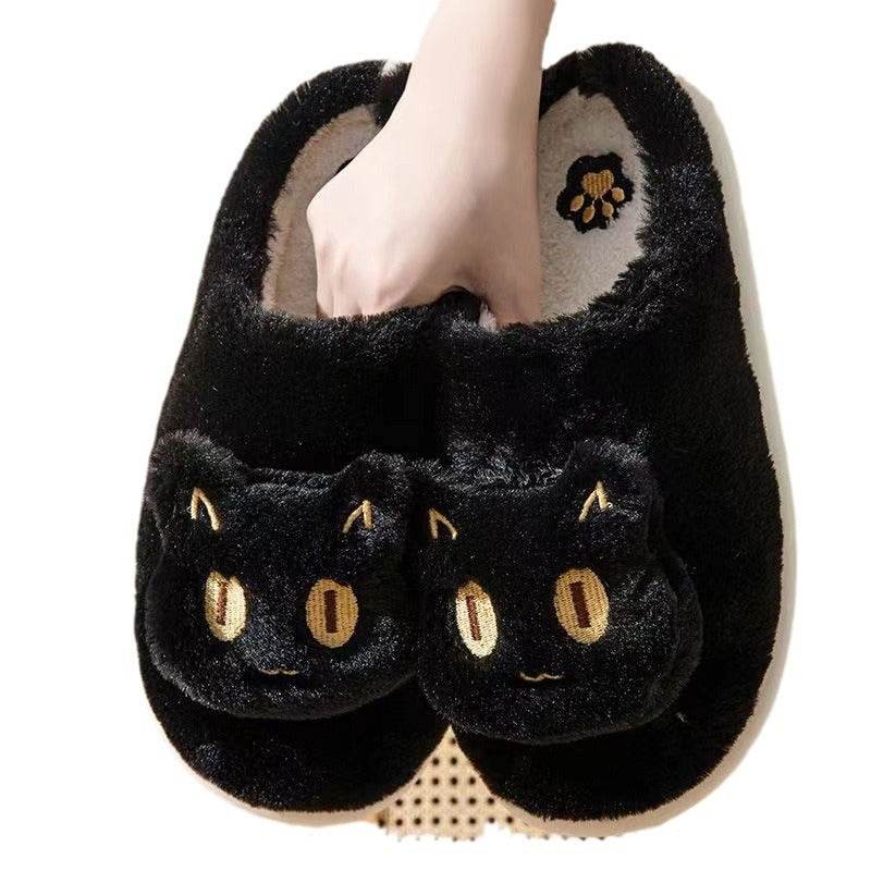 Cute Fluffy Cat Plush Slippers for Women - Soft Indoor House Shoes with Non-Slip Soles - Perfect for Home, Lounge, and Gift Giving
