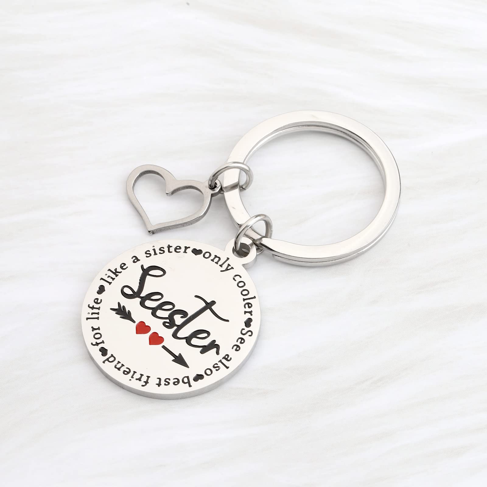 FAADBUK Sister Keychain Gift - Seester Definition for Big & Lil Sis - Perfect for Birthdays & Anniversaries