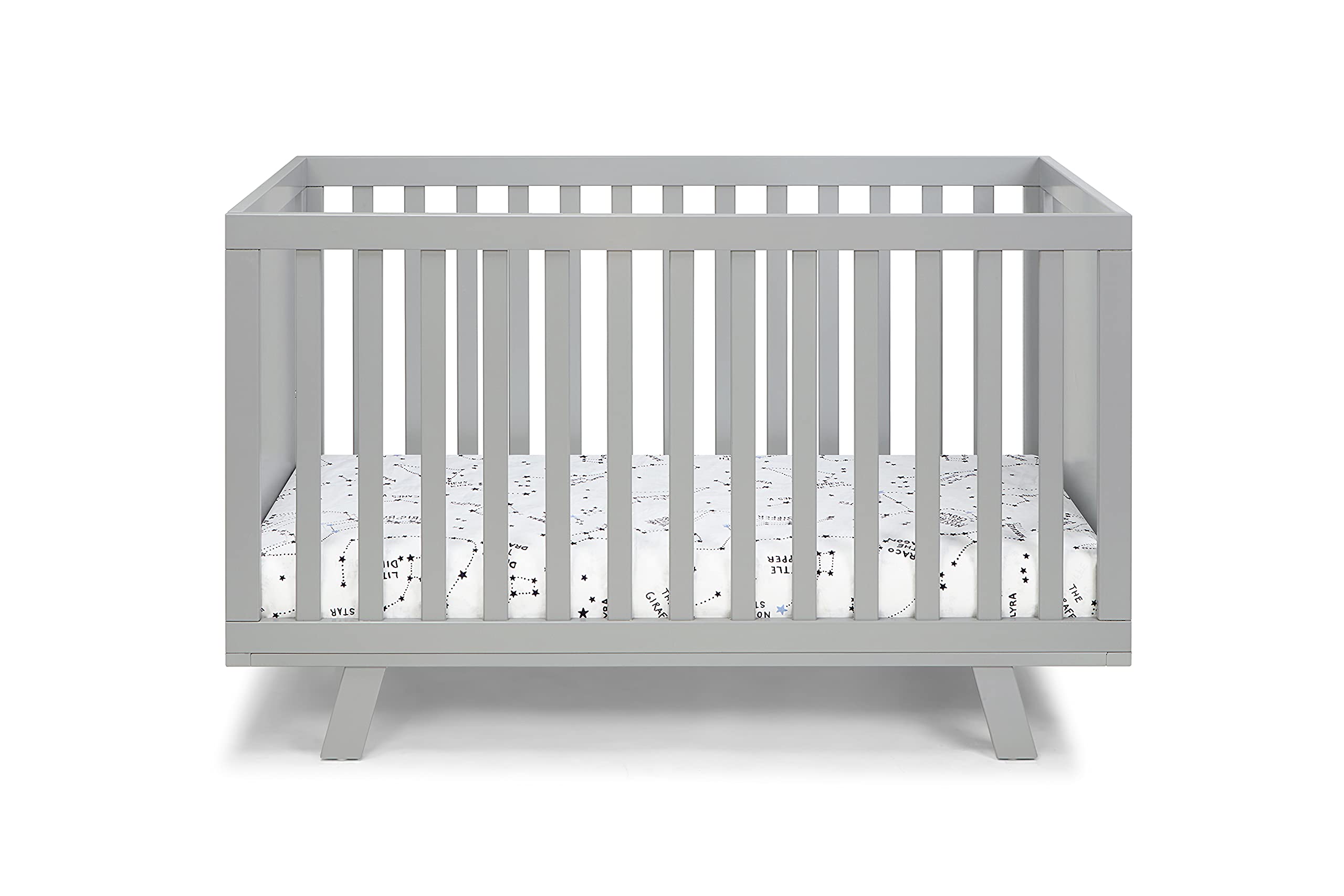Livia Convertible Baby Crib - Gray 3-in-1 Nursery Furniture for Newborn to Toddler | Perfect for Small Spaces & Modern Nurseries