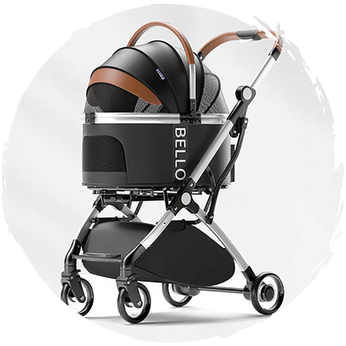 BELLO Aluminum Alloy Detachable Pet Stroller with Shock Absorption & Foldable Design - Holds Pets Up to 15kg (33lbs) | Perfect for Dog Walking, Cat Travel & Outdoor Adventures
