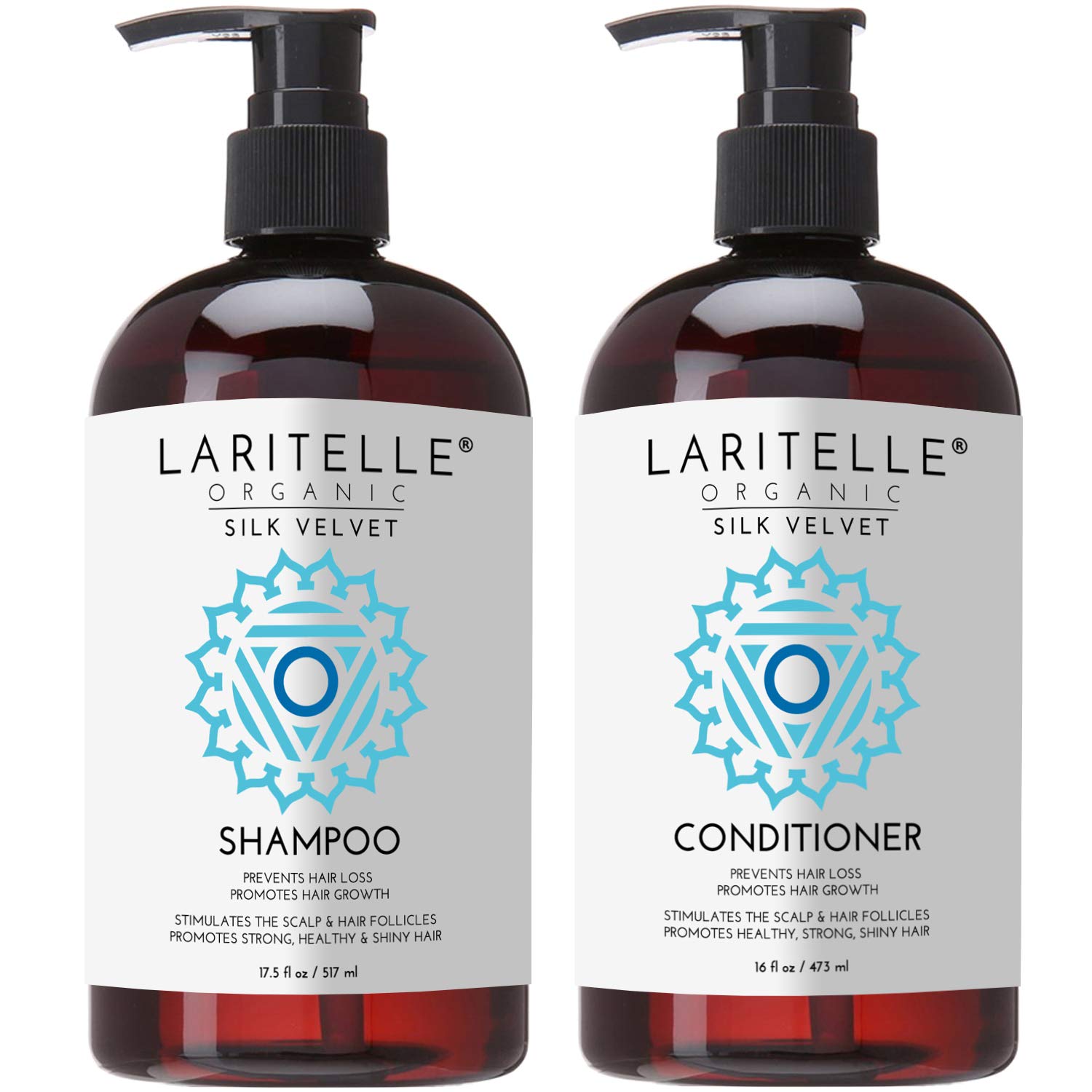 Organic Hair Care Set with Silk & Velvet Extracts - Shampoo 17.5 oz + Conditioner 16 oz for Smooth, Shiny Hair - Perfect for Daily Nourishment & Salon-Quality Results at Home