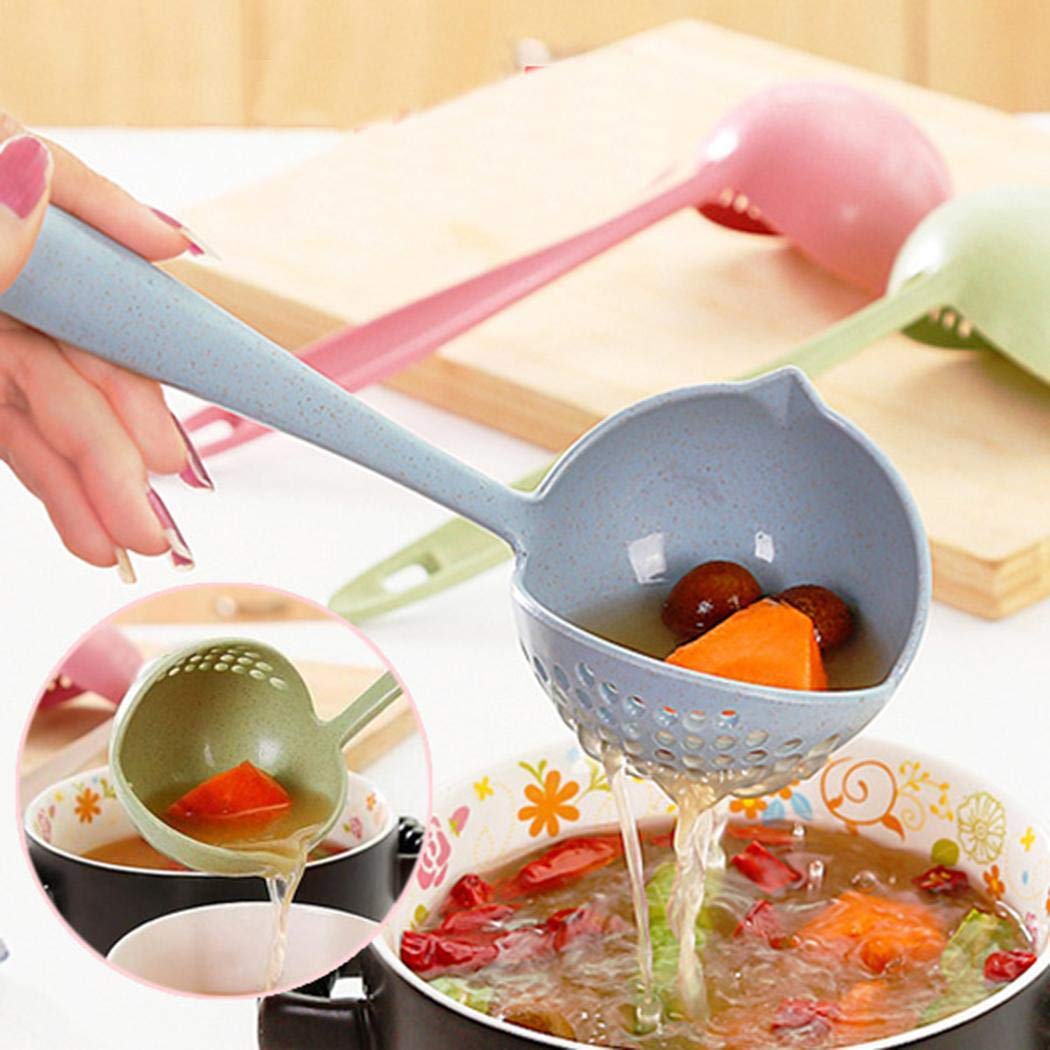 Flowop 2-in-1 Soup Ladle with Built-in Colander - Stainless Steel Kitchen Utensil for Serving Soups, Stews, and Pasta - Perfect for Home Cooking, Restaurants, and Catering Events