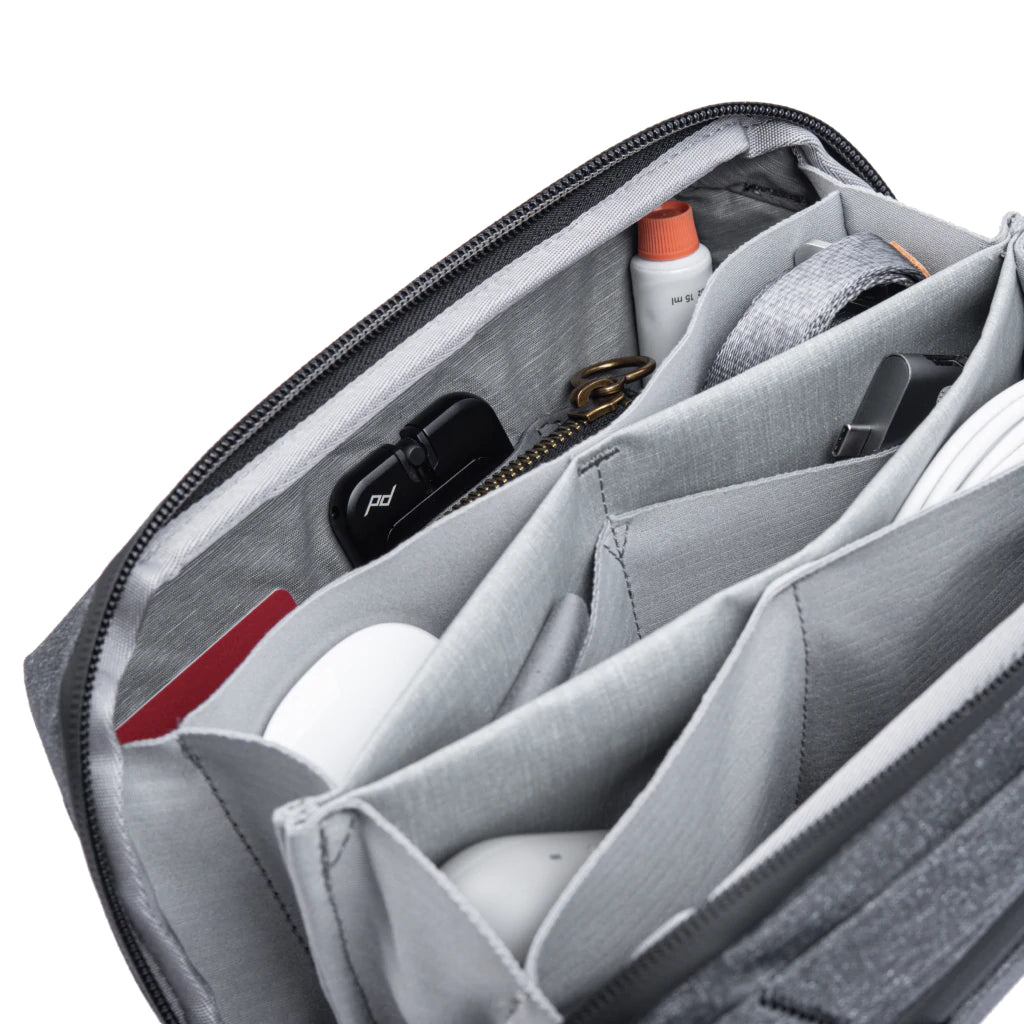 Peak Design Tech Pouch V2 - Premium Travel Organizer for Electronics & Accessories | Water-Resistant Charcoal Gray Gear Case | Perfect for Laptops, Cameras, Cables & Travel Essentials