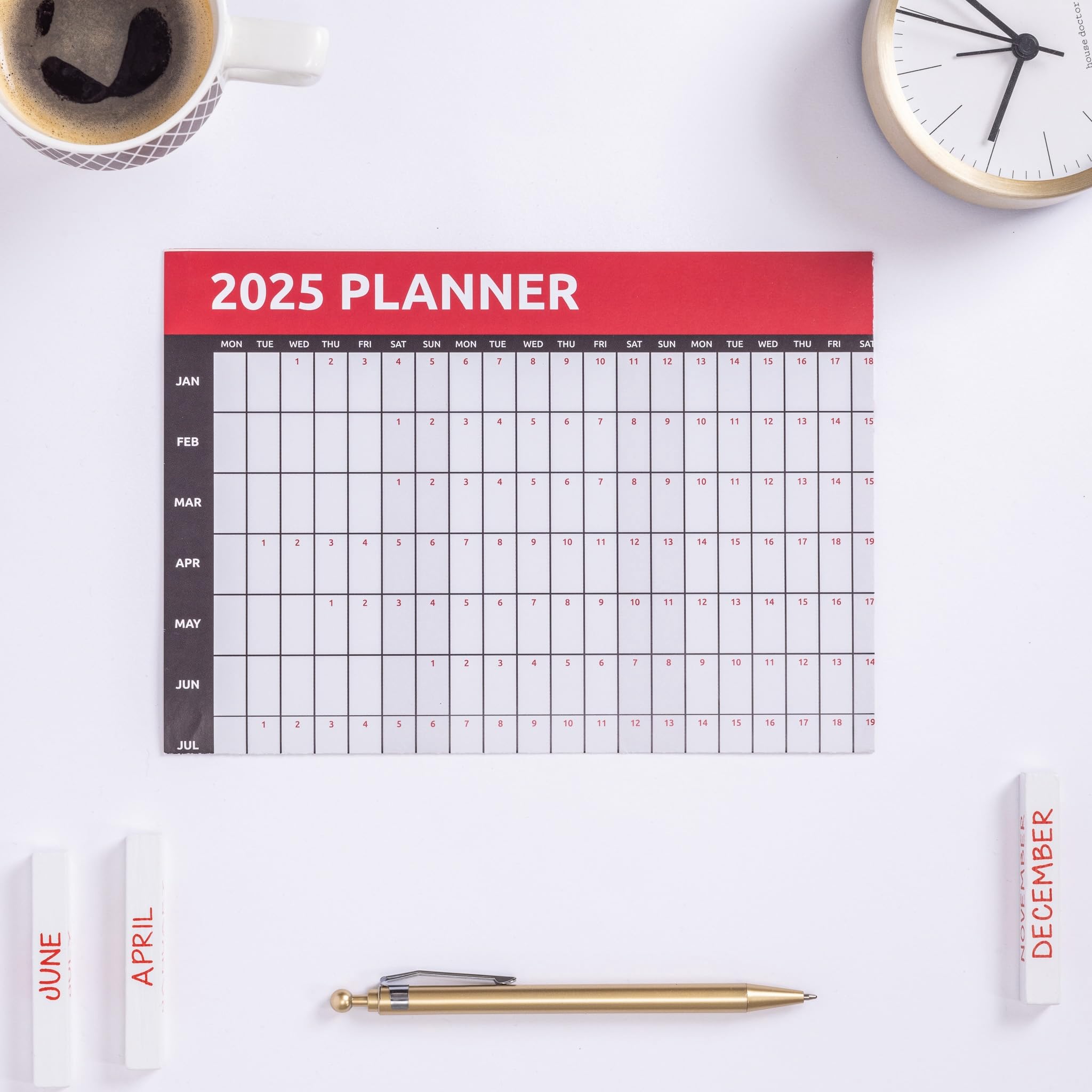 Evelay 2025 Wall Calendar Planner - A3 Size (42.0 x 29.7cm) | Full Year at a Glance | Perfect for Home, Office, Work & School Organization | Great for Planning, Scheduling & Time Management
