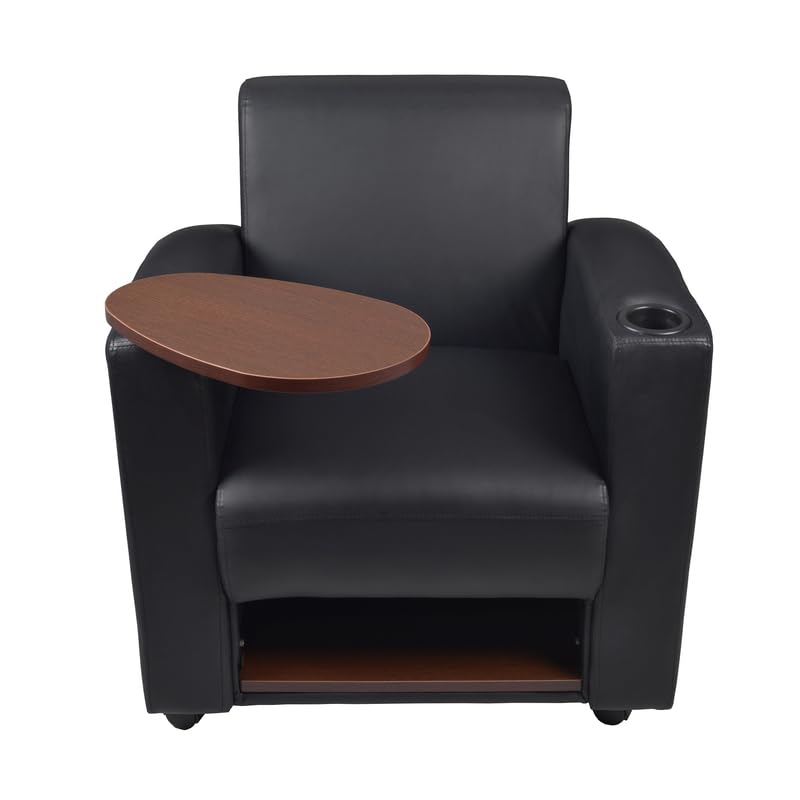 Regency Nova Side Chair with Tablet Arm & Underseat Storage - Set of 2 Black/Java - Perfect for Home Office, Study Room & Small Spaces