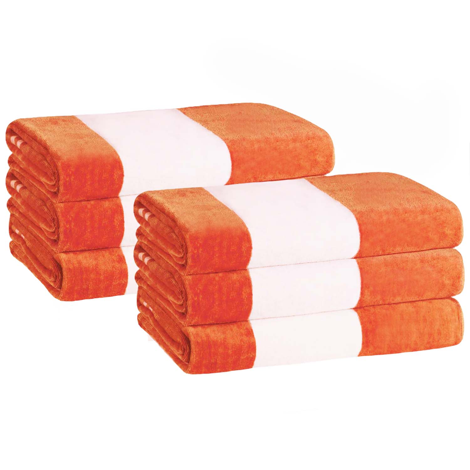 Premium Cabana Stripe Oversized Cotton Beach Towel Set of 2, 4, or 6 - Soft, Absorbent & Quick-Drying for Pool, Beach, Vacation & Spa Use