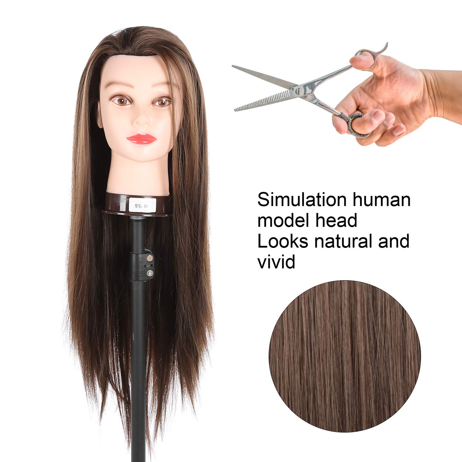 Professional 65cm Hairdresser Training Mannequin Head for Hair Styling, Braiding & Cutting Practice - Perfect for Salon Students, Cosmetology Schools & Home Hairdressing Training