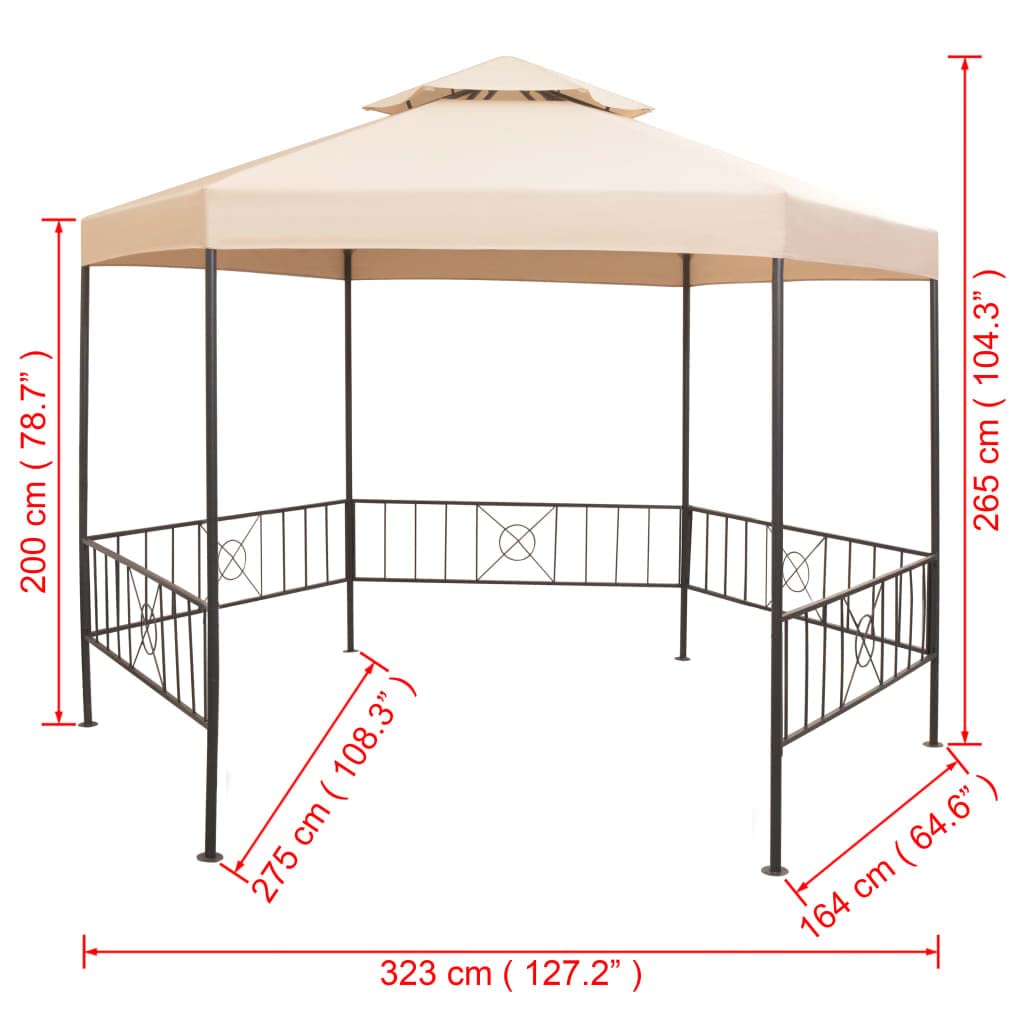 Premium 10x12ft Beige Outdoor Gazebo Tent - Waterproof Party Canopy for Backyard, Beach, Camping & Events | Heavy-Duty Pavilion Shelter with UV Protection for Weddings, Picnics & Outdoor Gatherings