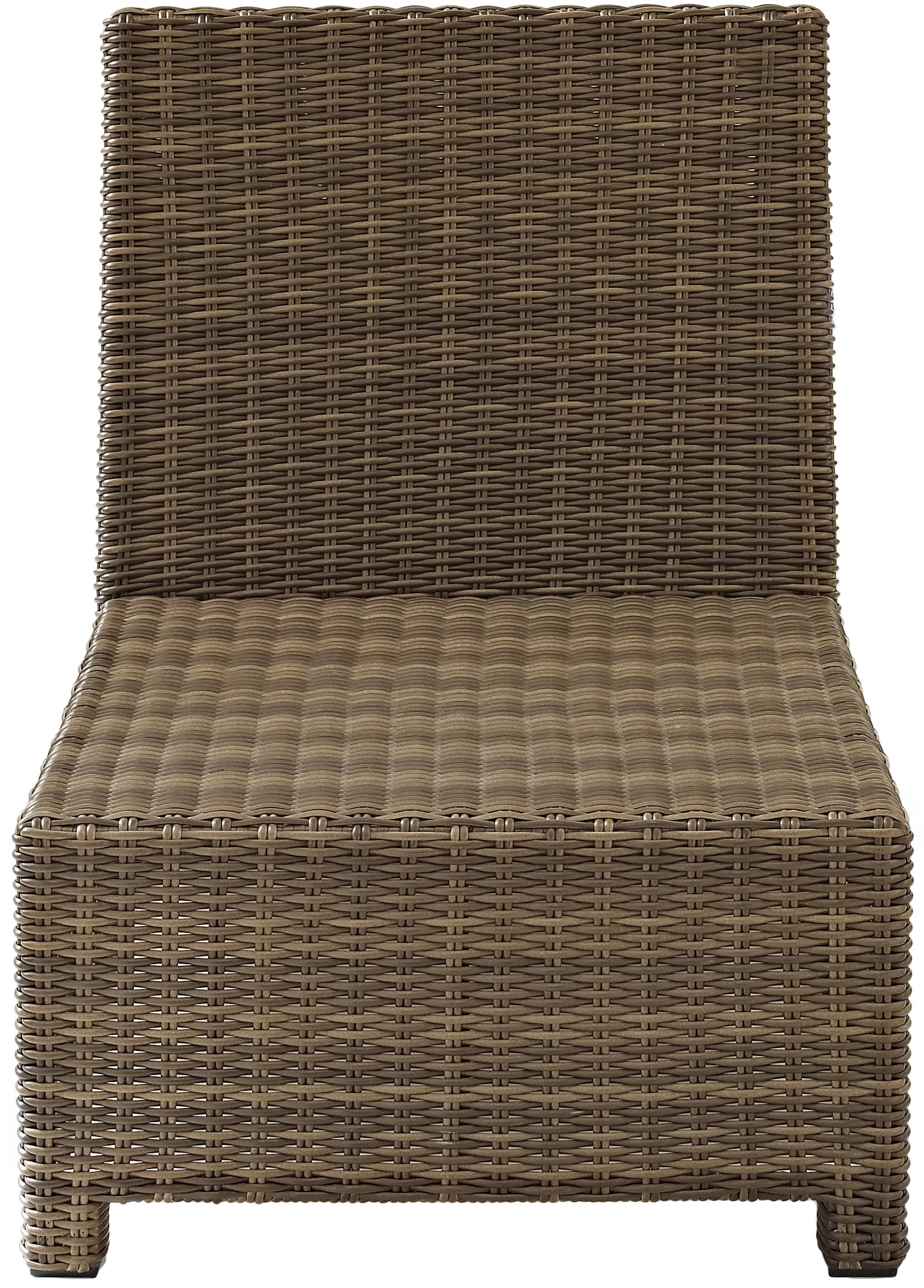 Crosley Bradenton Armless Outdoor Sectional Chair - All-Weather Wicker Patio Furniture with Navy Cushions for Porch, Deck, Backyard & Poolside Relaxation